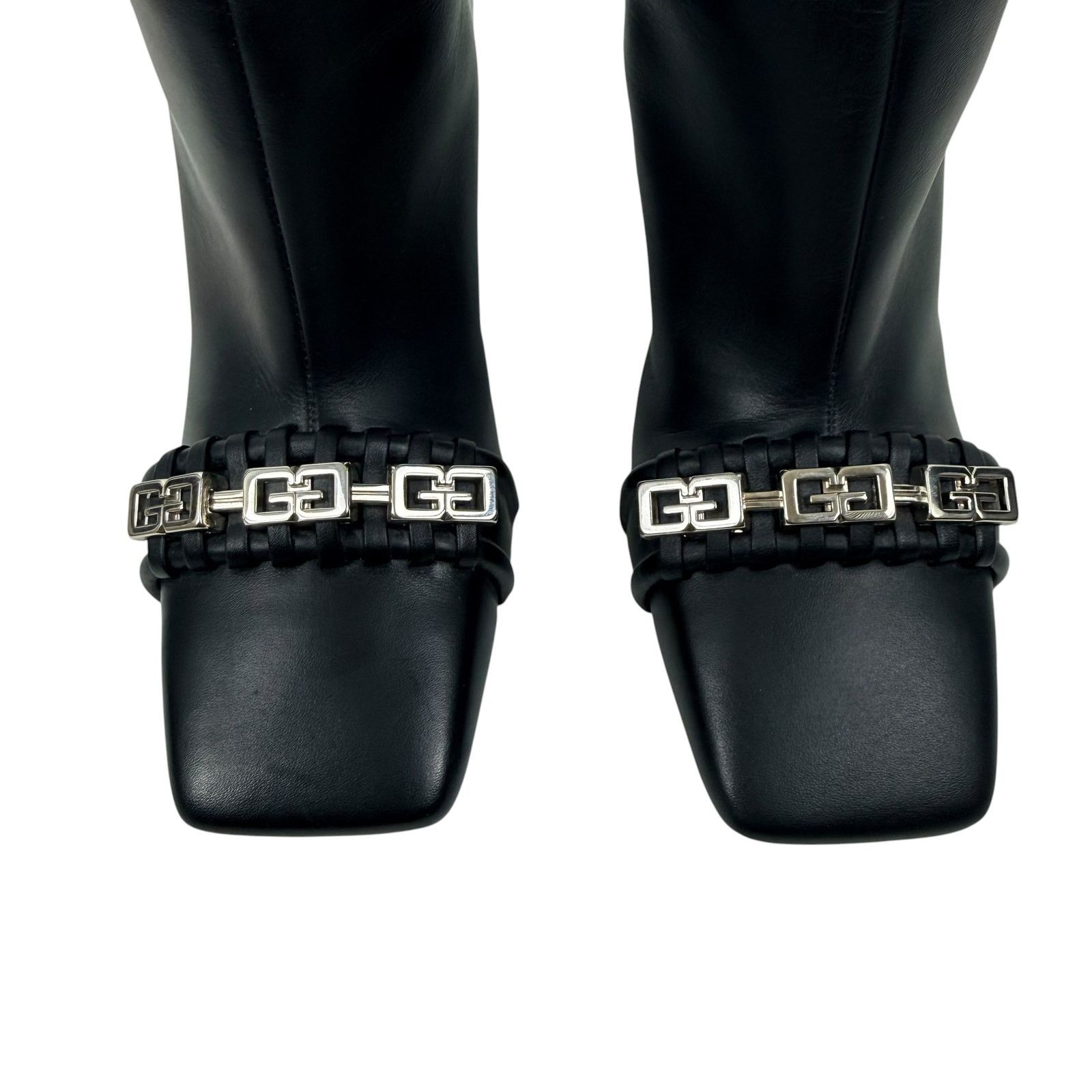 Givenchy New Givenchy G Woven Leather Knee High Square Toe Boots Size US 7 / IT 37 - 6 Thumbnail