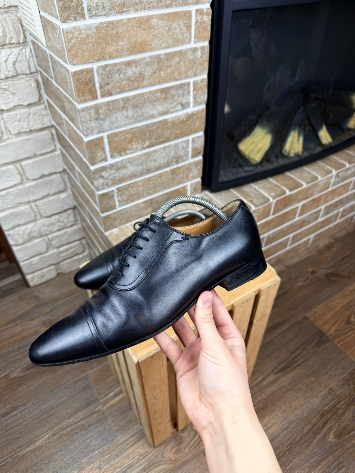 Gucci Gucci Black Leather Oxford Formal Shoes Size US 7.5 / EU 40-41 - 4 Thumbnail