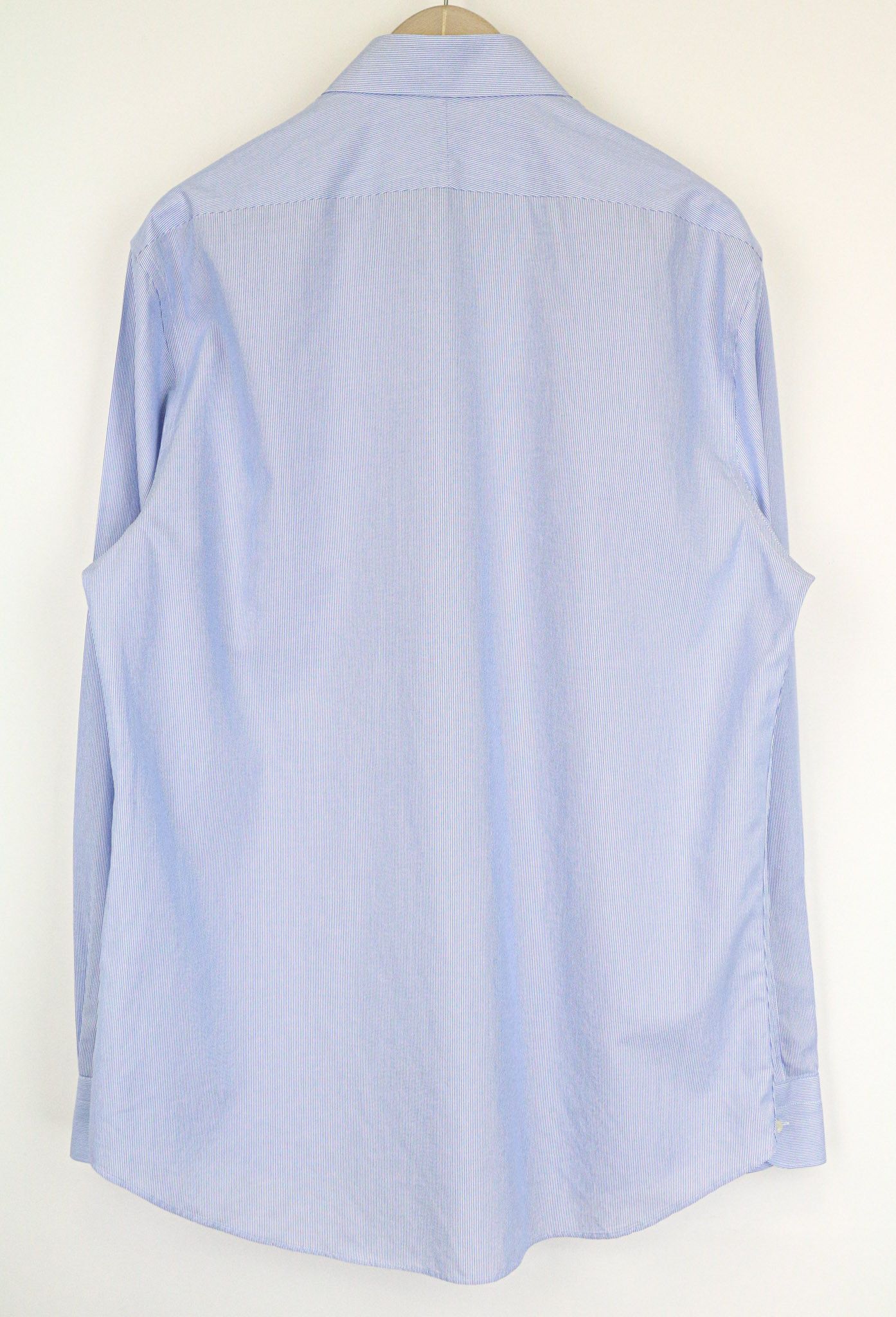 Suitsupply 44/17 1/2 Extra Slim Blue Cotton Stripe Shirt 75535 Size US L / EU 52-54 / 3 - 2 Thumbnail