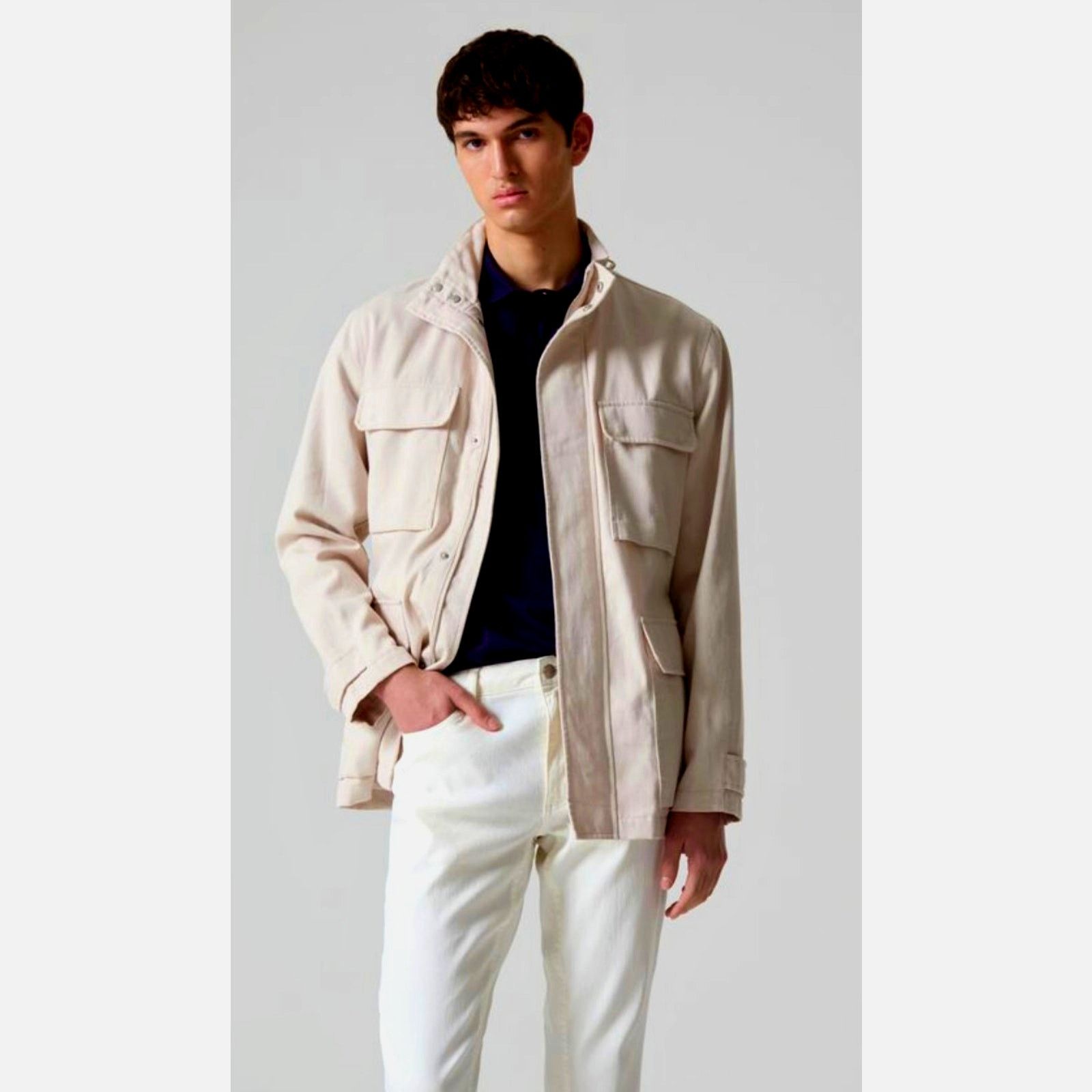 PIOMBO MP Piombo Safari 4 Flap Pocket Jacket Concealed zip size XL Size US XL / EU 56 / 4 - 2 Thumbnail