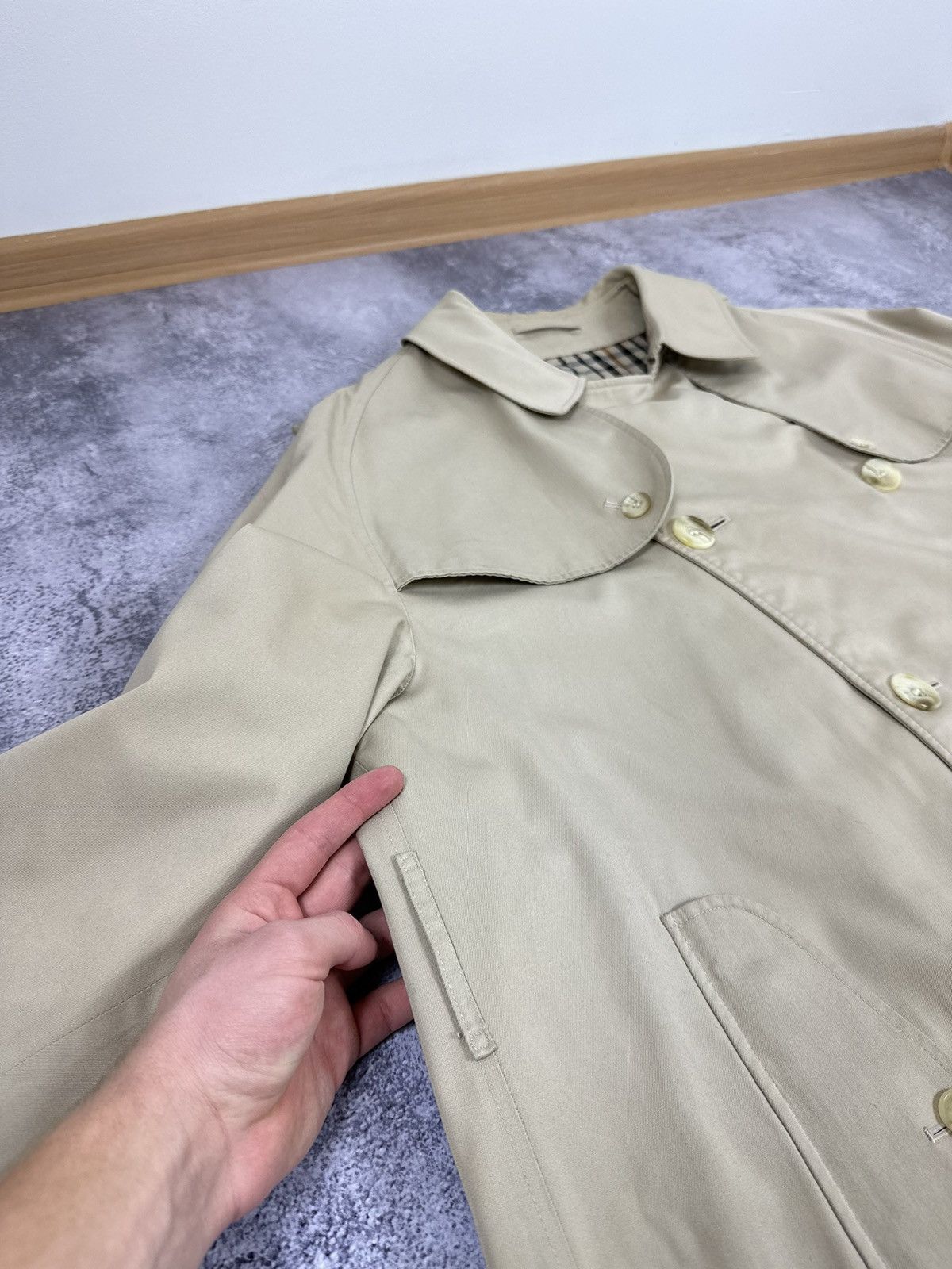 DAKS Vintage Daks London Luxury Nova Check Designer Trench Coat Size US XL / EU 56 / 4 - 14 Thumbnail