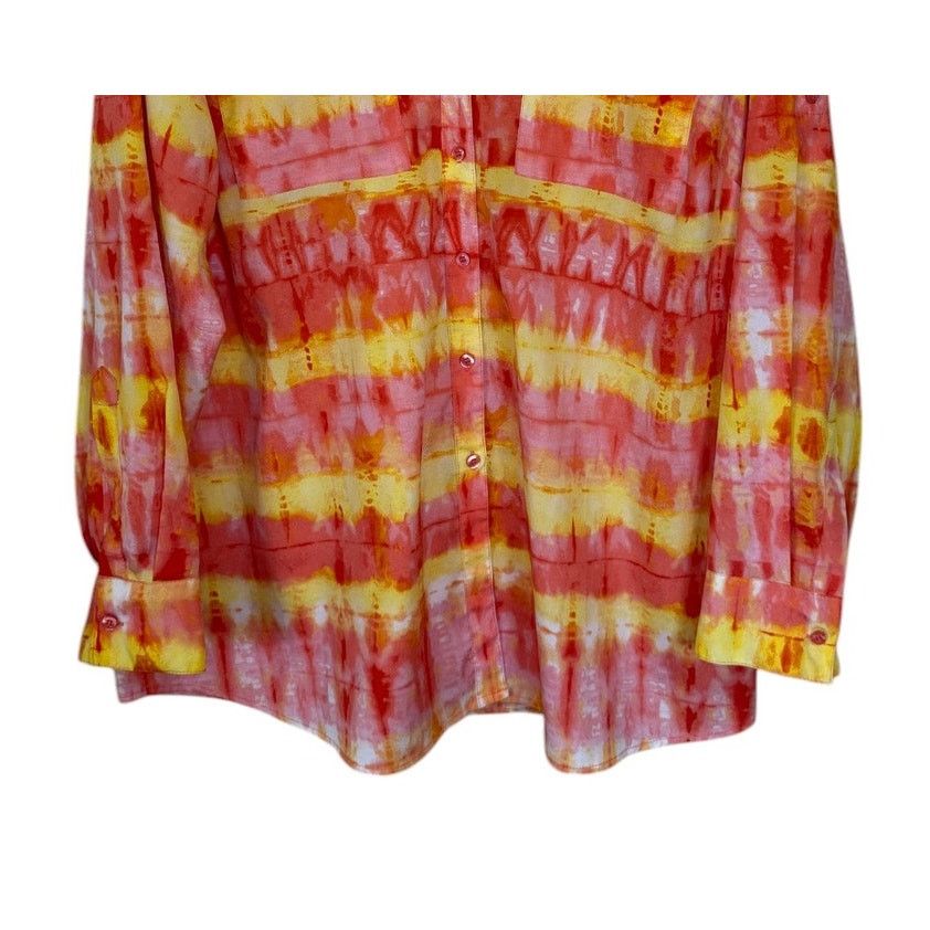 Calvin Klein Calvin Klein Blouse Women 0X Orange Plus Size Tie Dye Size XXL / US 16-18 / IT 52-54 - 3 Thumbnail
