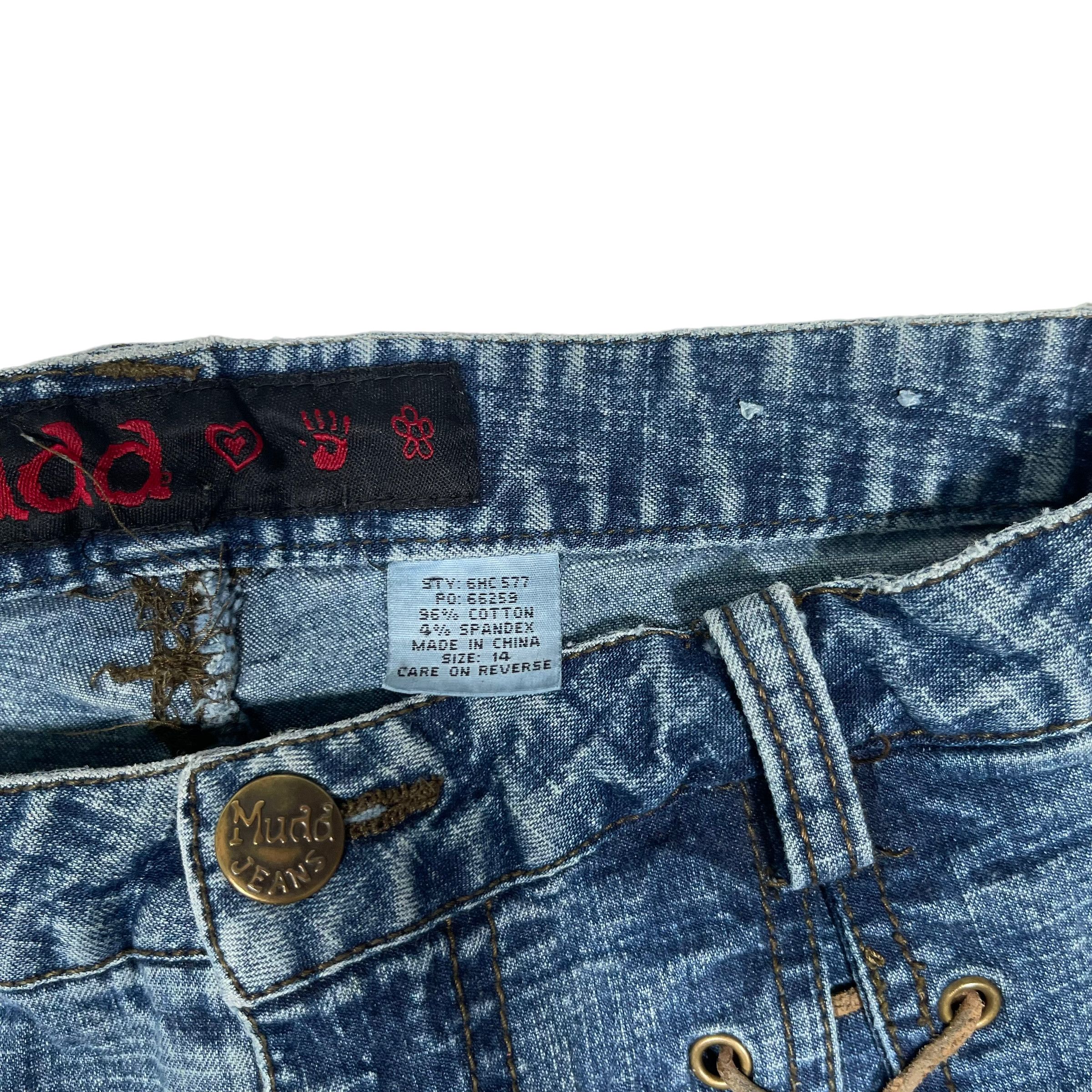If Six Was Nine × KMRii × Tornado Mart Flare Lace Sick Punk Bell Bottom Denim Jeans Size US 27 - 9 Thumbnail