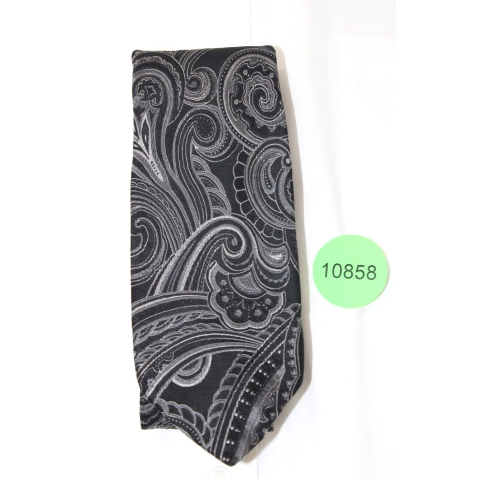 Vintage Donald J. Trump Tie Men's 61" X 3 1/4" Black Silk Paisley Luxury Hand Made Size ONE SIZE - 8 Thumbnail