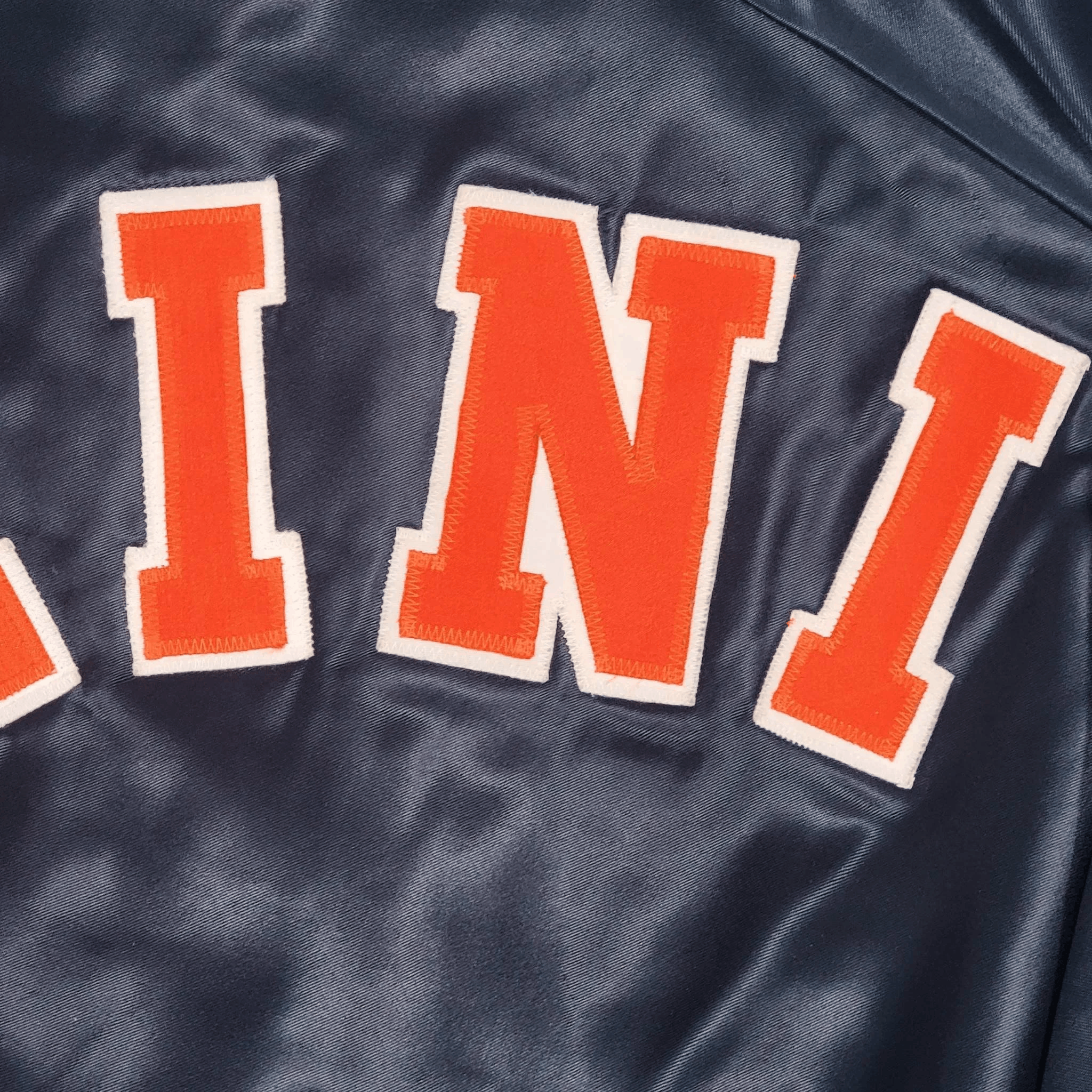 Vintage Illinois Ilini Vintage 80s Chalk Line Satin Bomber Jacket Size US XL / EU 56 / 4 - 7 Thumbnail