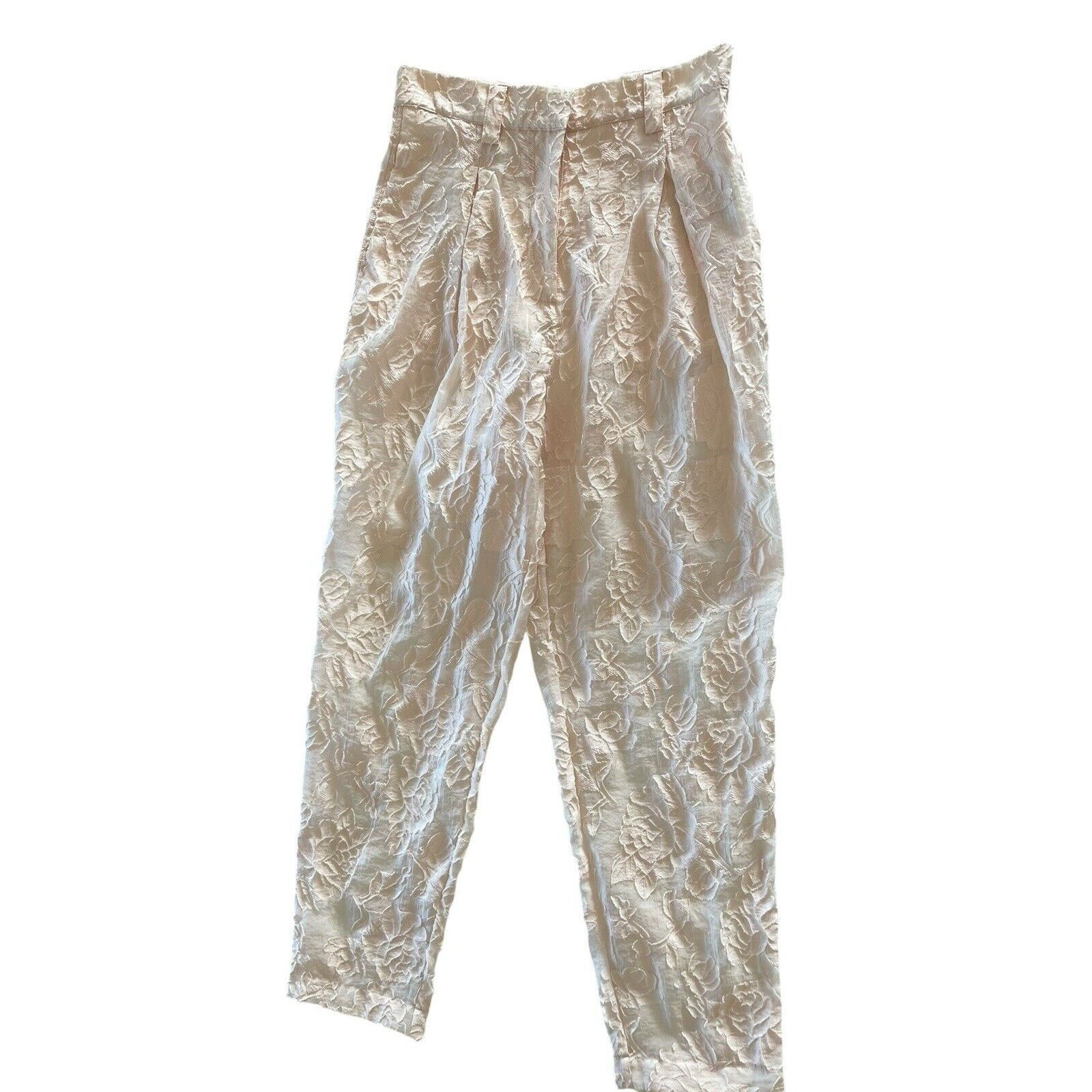 Anthropologie Stella Nova Anthropologie Jill Jacquard Pants Floral Size 2 Size 26" / US 2 / IT 38 - 6 Thumbnail