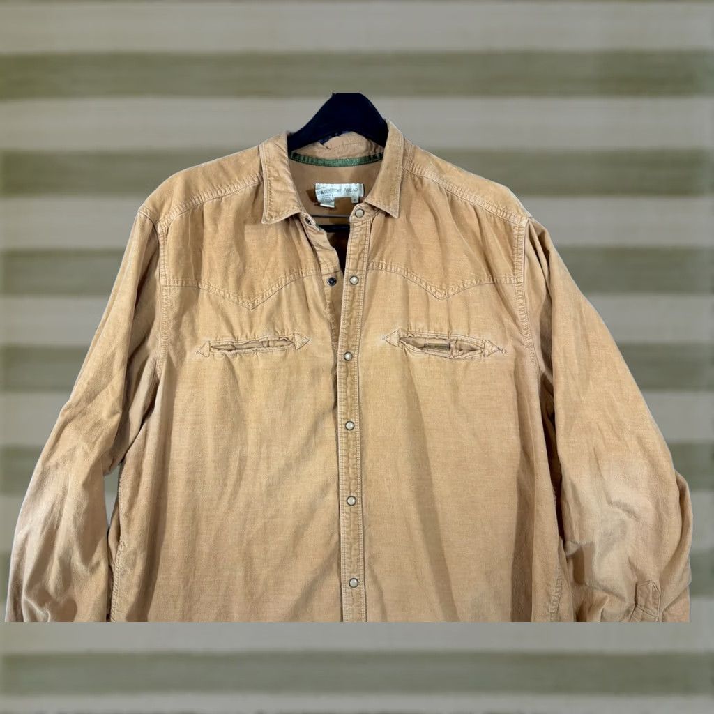 The Territory Ahead Territory Ahead Western Shirt Mens XL Tan Pearl Snap Pocket Long Sleeve Rodeo Size US XL / EU 56 / 4 - 1 Thumbnail