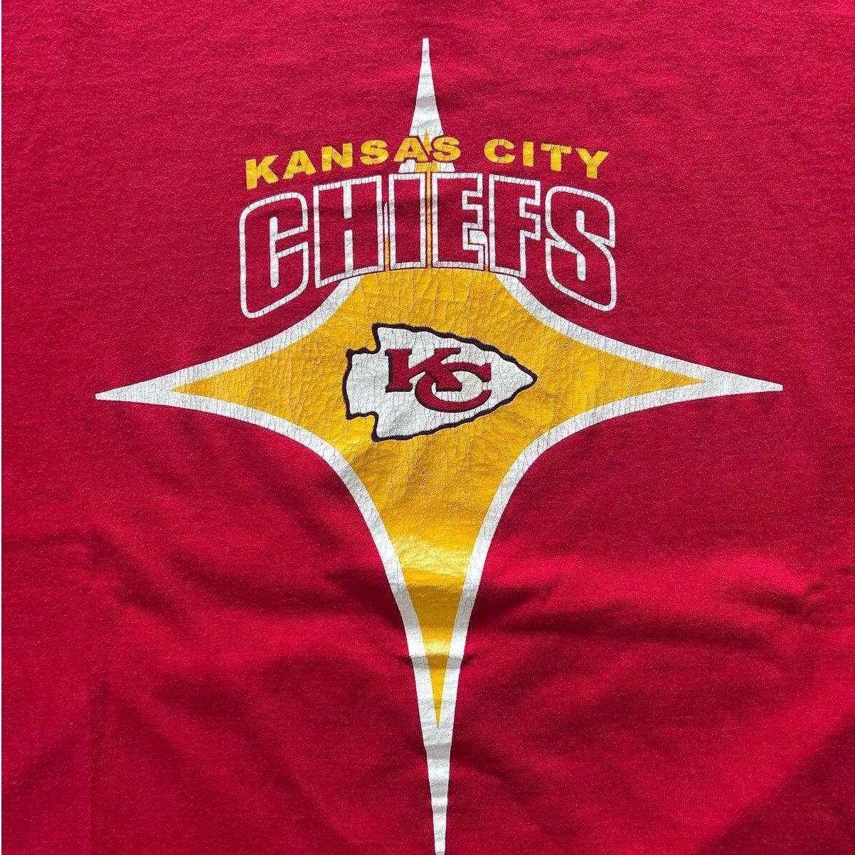 Starter 90s Vintage Kansas City Chiefs Starter Star Red T Shirt XXL Size US XXL / EU 58 / 5 - 2 Thumbnail