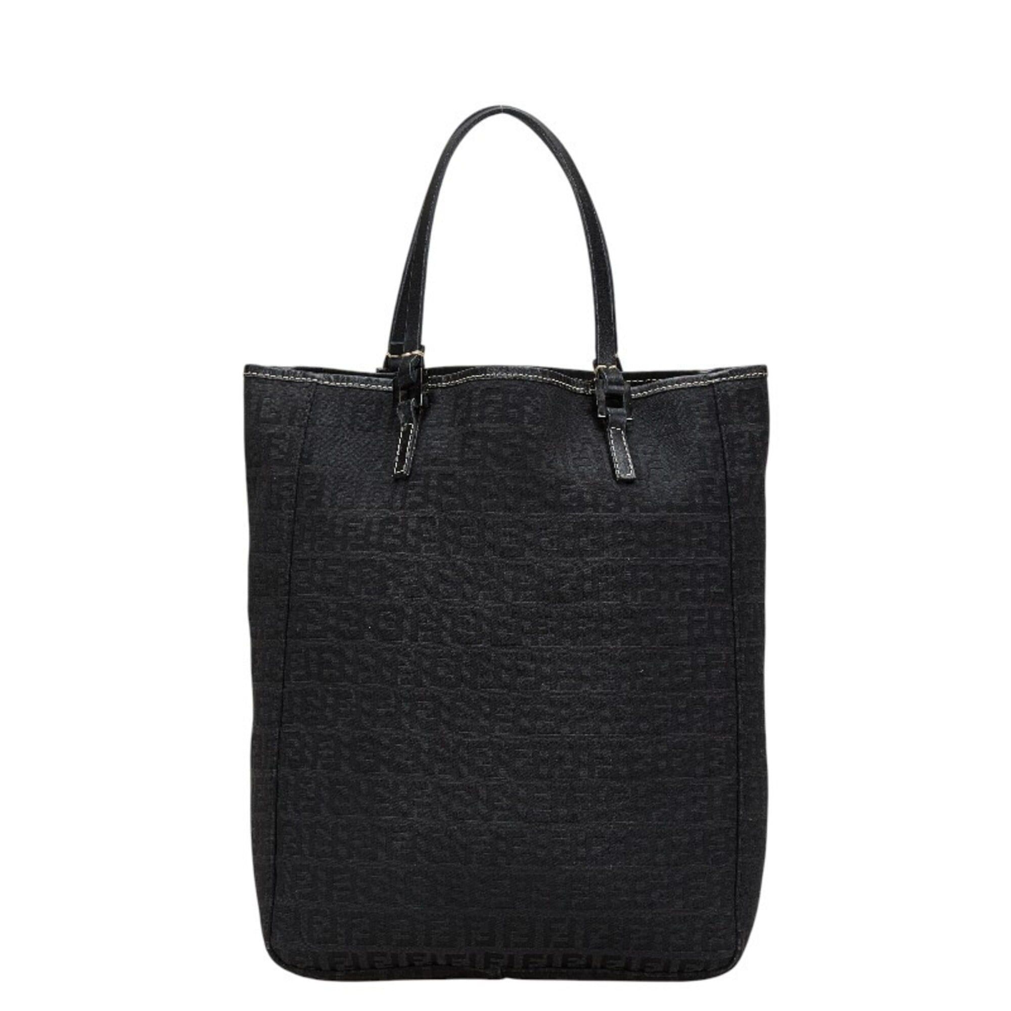 Fendi Fendi Zucchino Handbag 8BH006 Black Canvas Leather Women's FENDI Size ONE SIZE - 1 Thumbnail