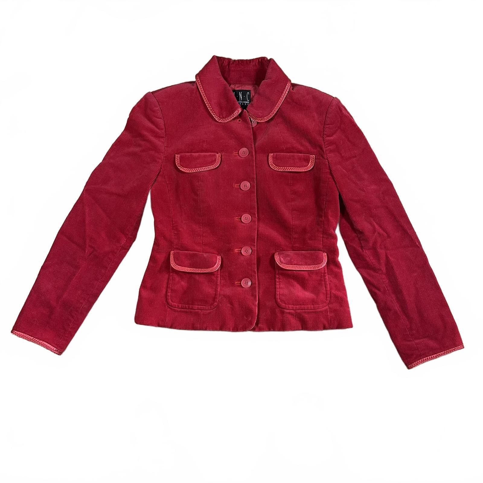 I.N.C I.N.C Coat Red Corduroy Button-Up Vintage Size ONE SIZE - 1 Thumbnail