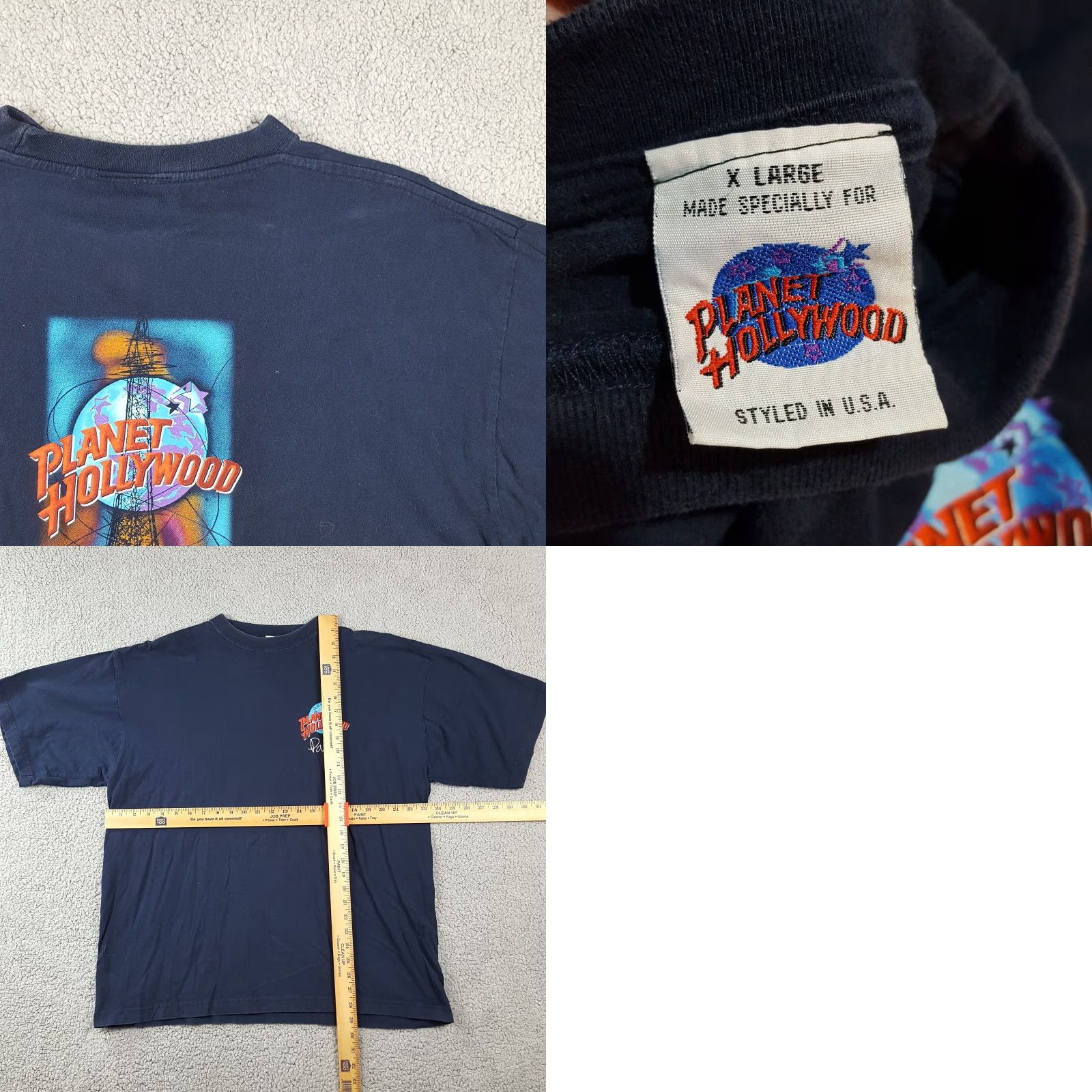 Planet Hollywood VINTAGE Planet Hollywood T-Shirt Men XL Blue 90s Y2K Movie Retro Paris Embroidered Logo QC/ Cosmetics? Size US XL / EU 56 / 4 - 8 Thumbnail