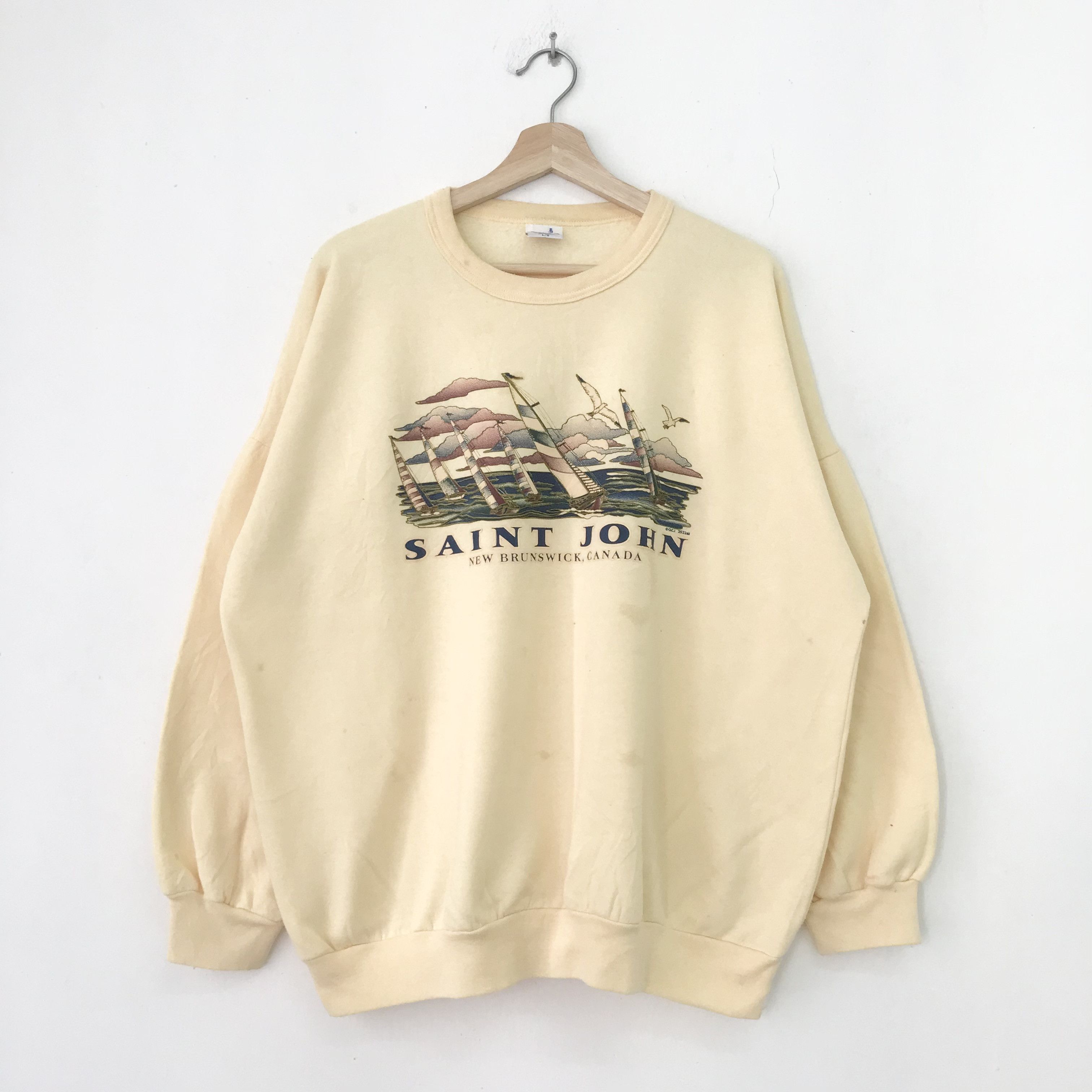 Vintage Vintage Saint John New Brunswick Yellow Sweatshirt - L Size US L / EU 52-54 / 3 - 1 Thumbnail