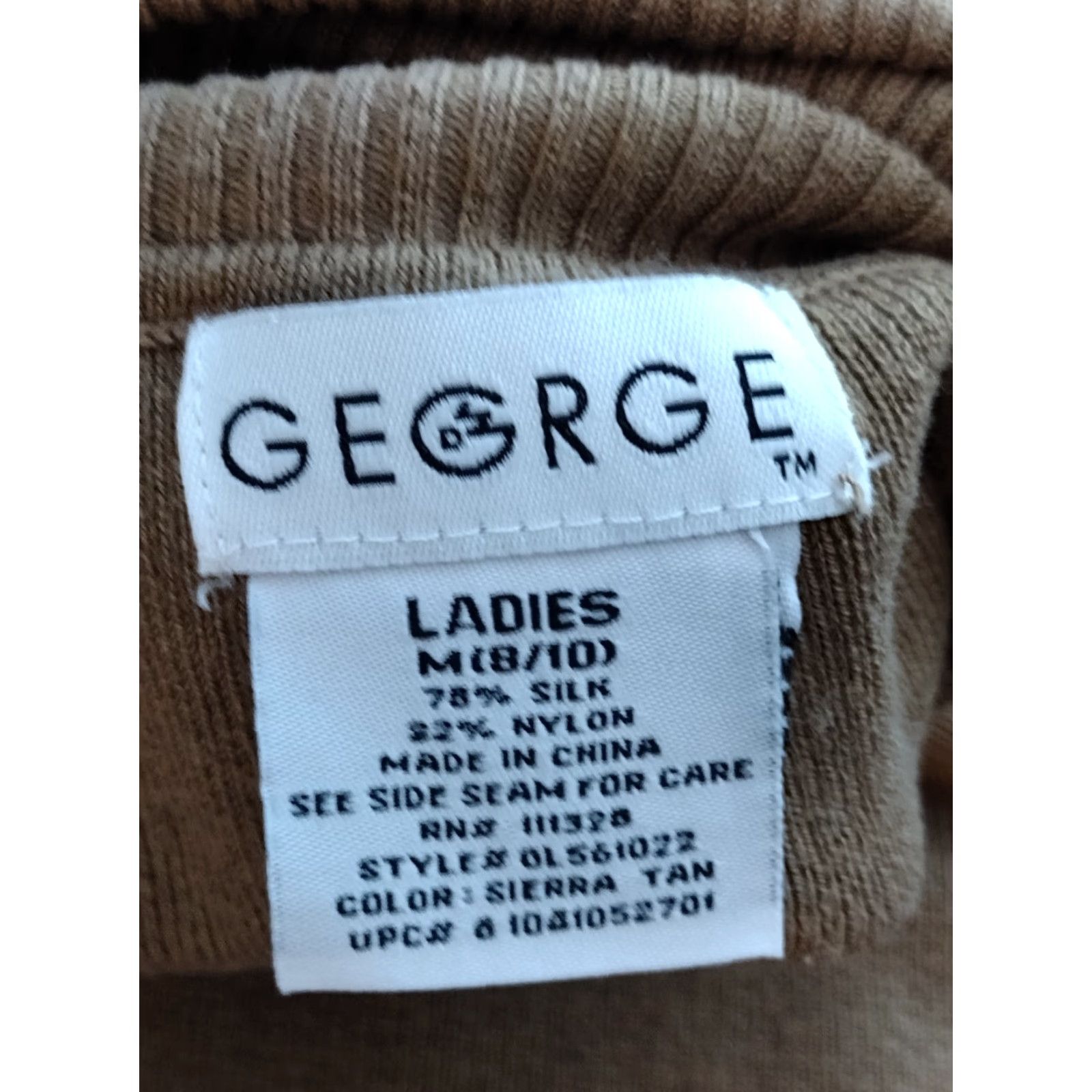 George GEORGE Women's Turtleneck Brown Sweater Size M 8-10 Pullover Casual All Seasons 80s 90s Size M / US 6-8 / IT 42-44 - 6 Thumbnail