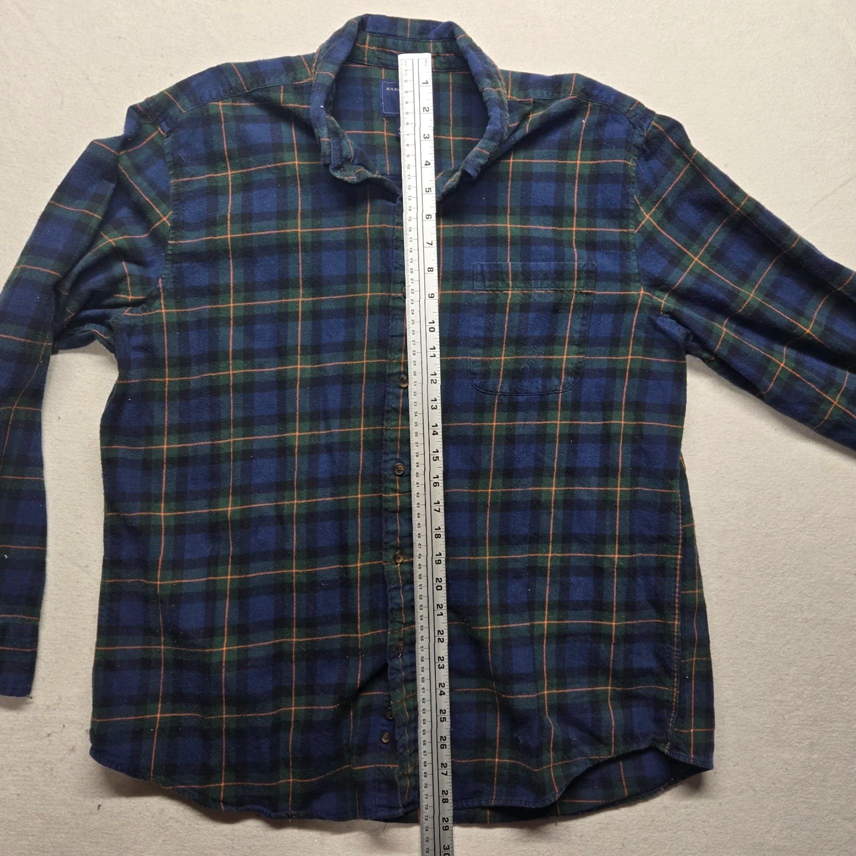 Vintage Saddlebred Shirt Button-Up Plaid Long Sleeve 100% Cotton XL Blue Men Size US XL / EU 56 / 4 - 6 Thumbnail