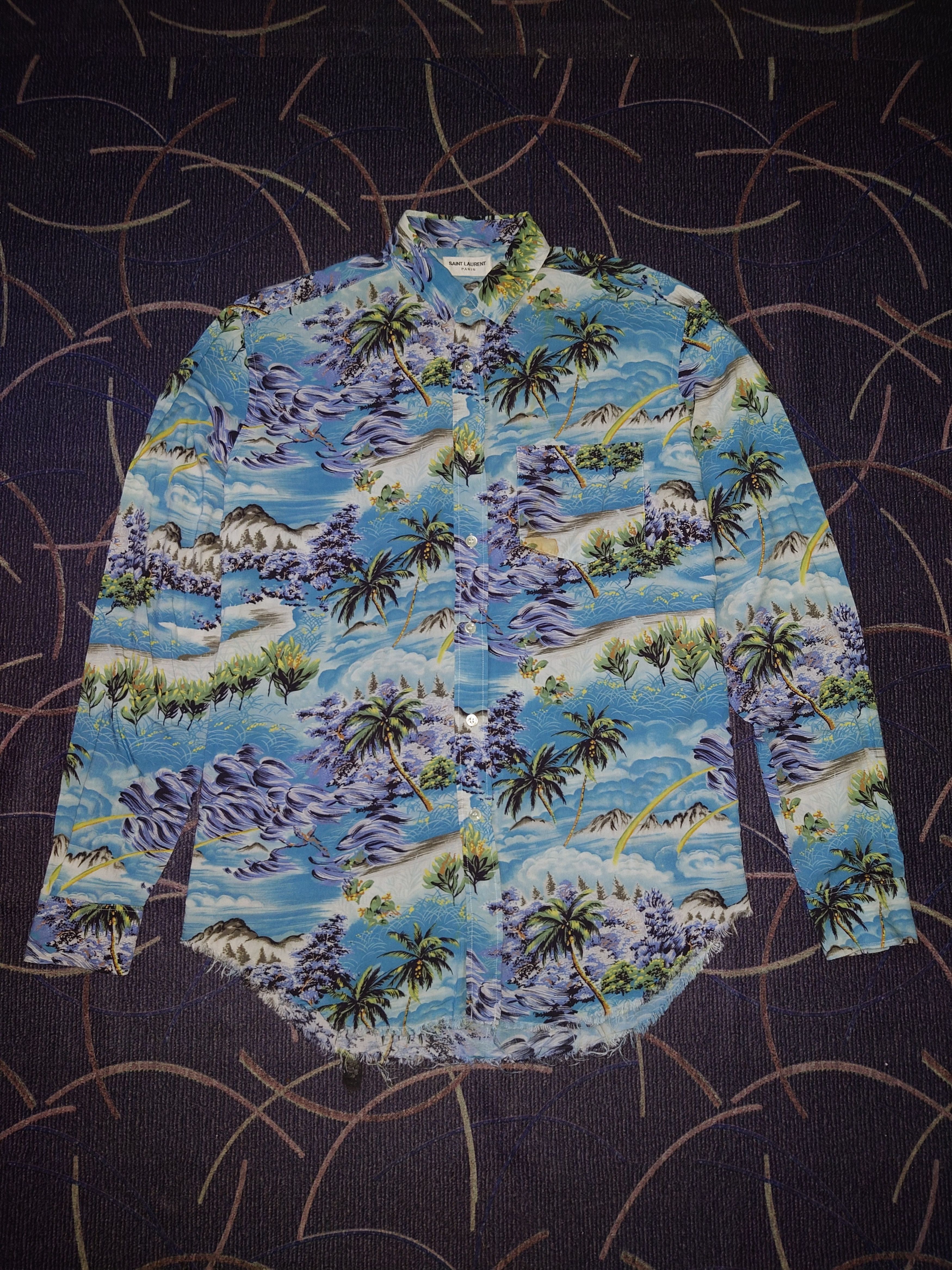 Saint Laurent Paris Saint Laurent SS16 Surf Hawaiian Shirt Hedi Slimane Era Size US L / EU 52-54 / 3 - 1 Thumbnail