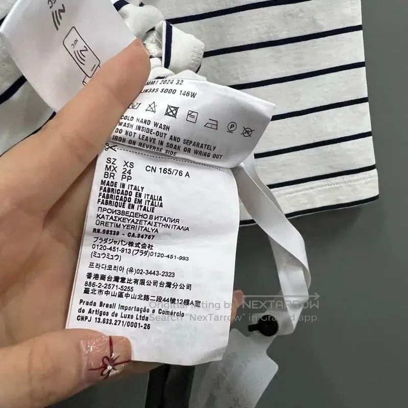 Miu Miu Miu Miu Striped Summer Crop T-Shirt . Size XS / US 0-2 / IT 36-38 - 4 Thumbnail