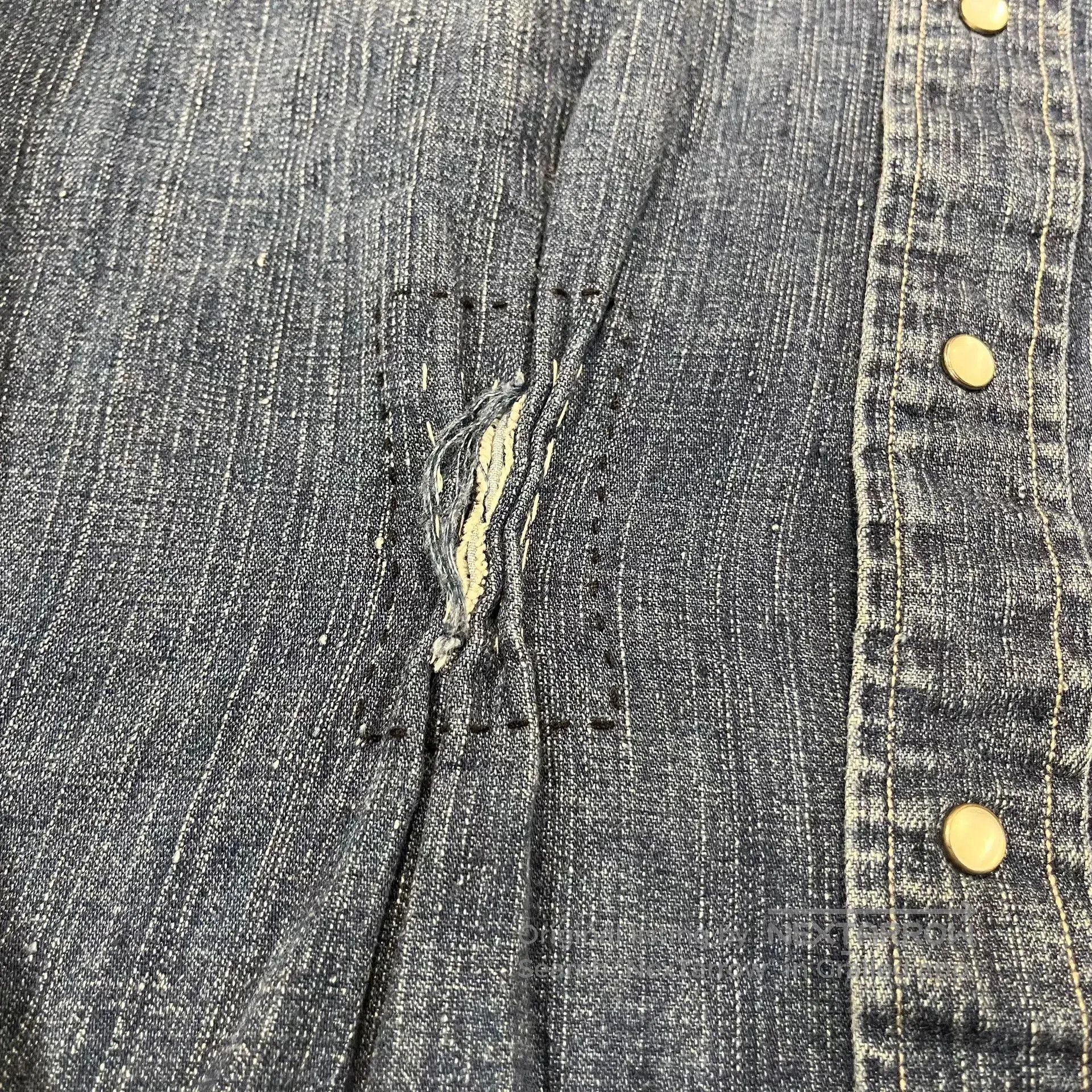 RRL Ralph Lauren Vintage RRL Distressed Denim Western Shirt. Size US M / EU 48-50 / 2 - 6 Thumbnail