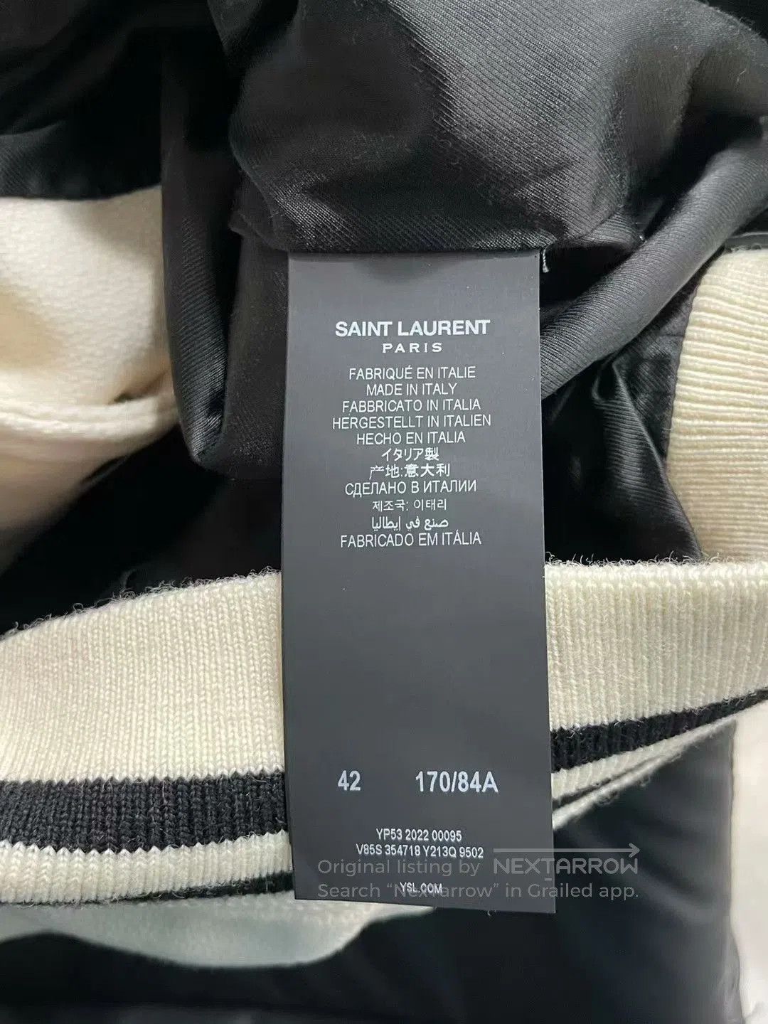 Saint Laurent Paris Saint Laurent White Baseball Jacket. Size US XS / EU 42 / 0 - 6 Thumbnail