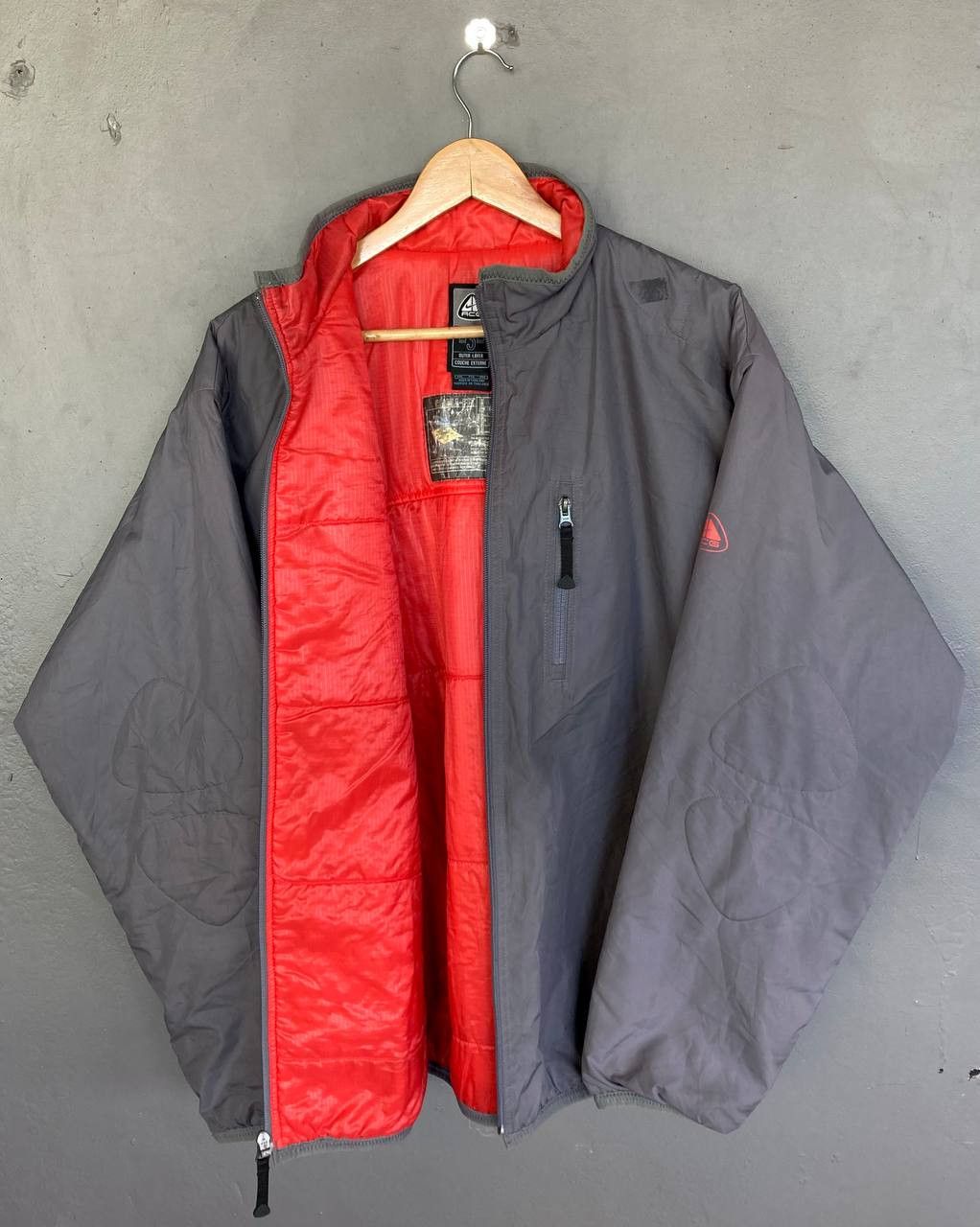 image of Vintage 90’S Nike Acg Clima-Fit Padded Jacket in Grey, Men's (Size 2XL)