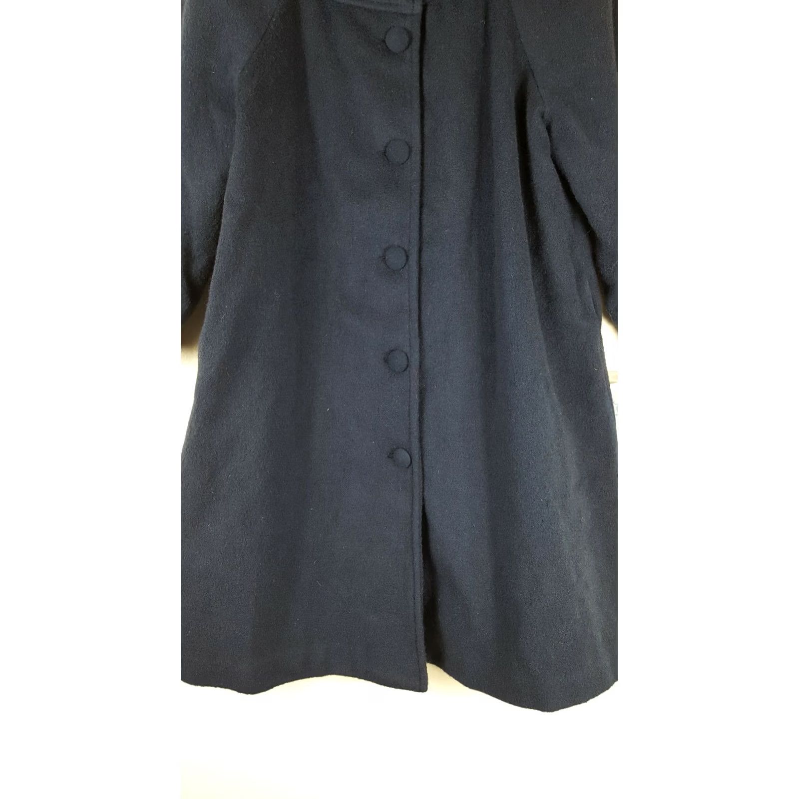 Vintage VINTAGE Luli & Me Wool Dress Navy Blue A-Line Long Sleeve Collared Buttoned 80s Womens Size 7 Size M / US 6-8 / IT 42-44 - 3 Thumbnail