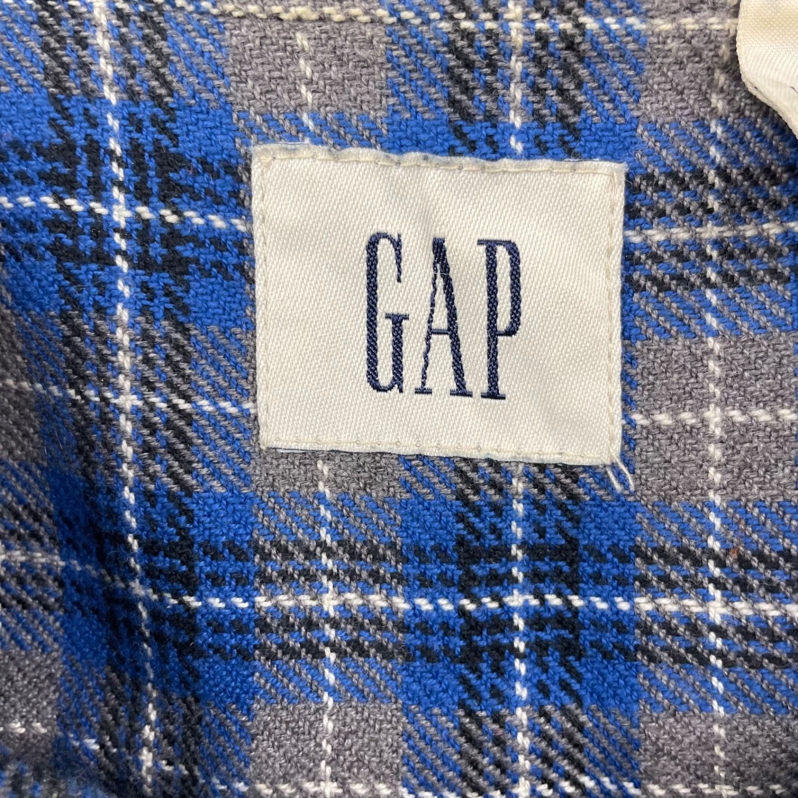 Gap VTG GAP Men's 100% Cotton Flannel Button Shirt Blue/Gray Pla Size US L / EU 52-54 / 3 - 3 Thumbnail