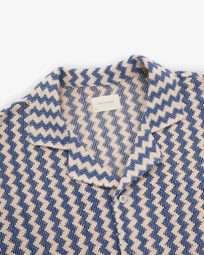 Aime Leon Dore Aime Leon Dore ALD 24ss Striped Mesh Short-Sleeved Shirt Bl Size US M / EU 48-50 / 2 - 4 Thumbnail