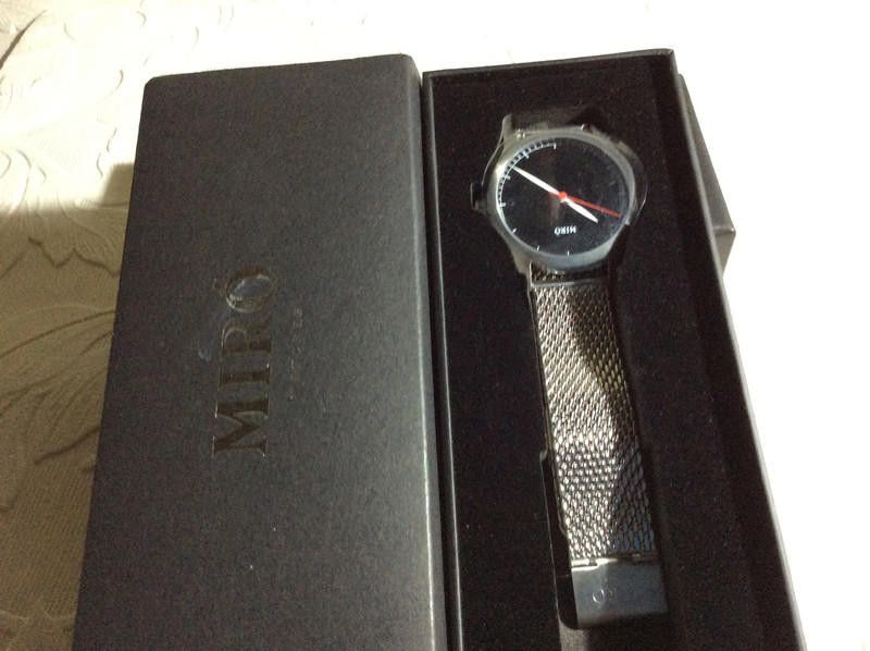 Designer Miro men's black dail mesh strainless steel braclete watch Size ONE SIZE - 1 Thumbnail