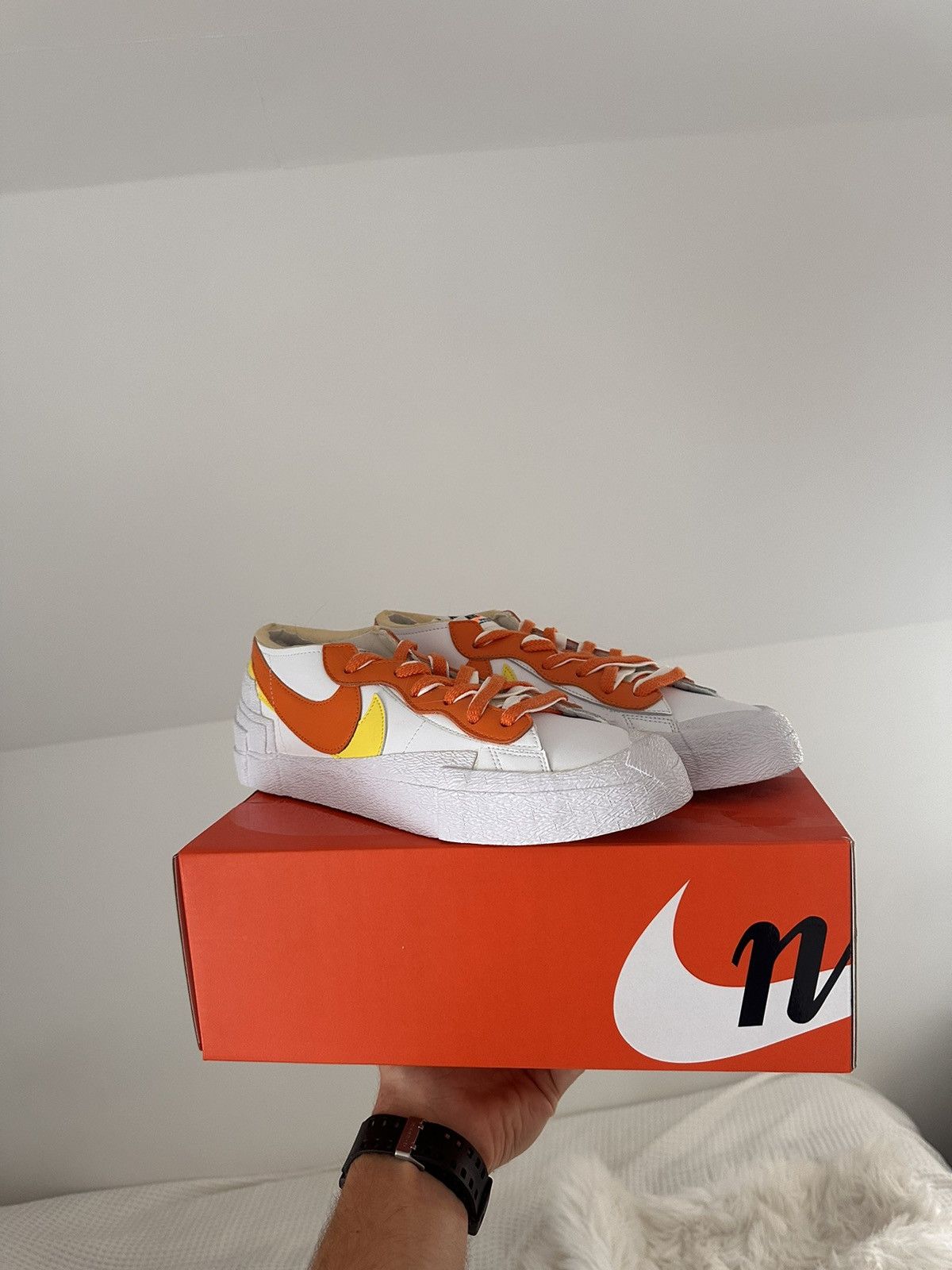 Nike × Sacai Nike Blazer Low Sacai Magma Orange Size US 10.5 / EU 43-44 - 1 Thumbnail