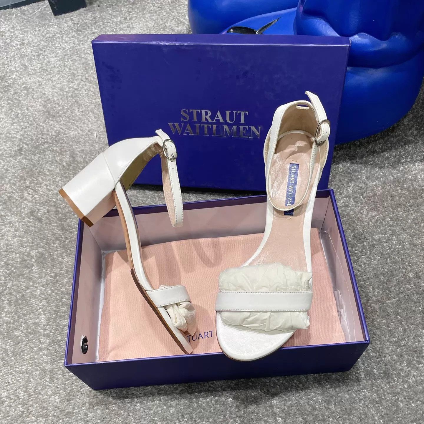 Other Pre-owned SW White Strappy Buckle Sandals 37 Size US 6.5 / IT 36.5 - 4 Thumbnail