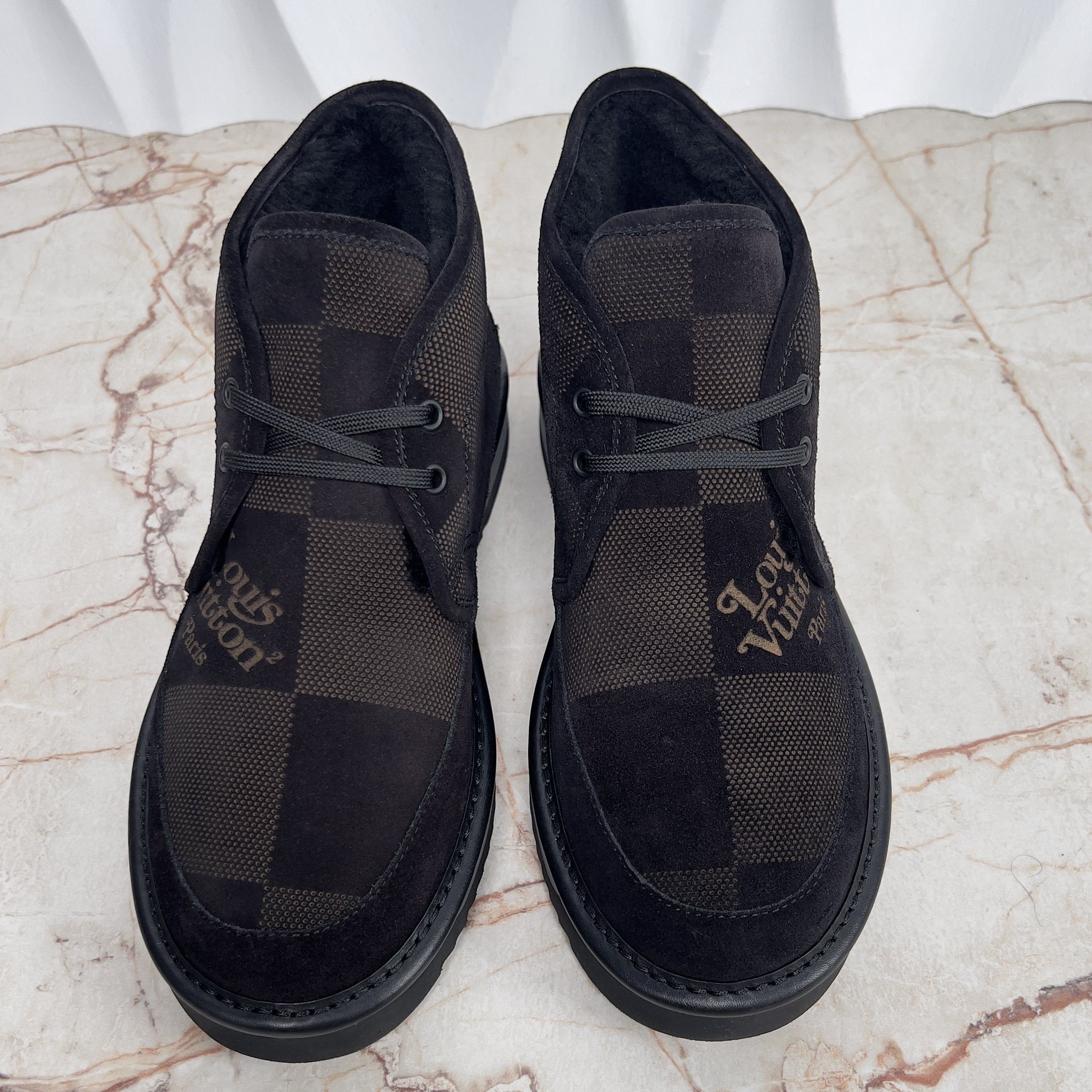 Louis Vuitton LV x NIGO Cozy Line LV Damier Giant Ankle Boots Suede Size US 8 / EU 41 - 2 Thumbnail
