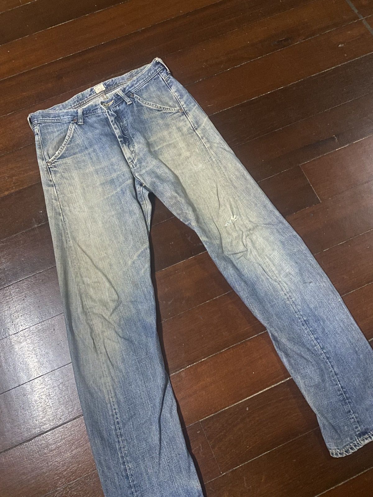 Lee Repro Vintage 50s Lee Jeans Sanforized mud wash distressed Size US 33 - 6 Thumbnail