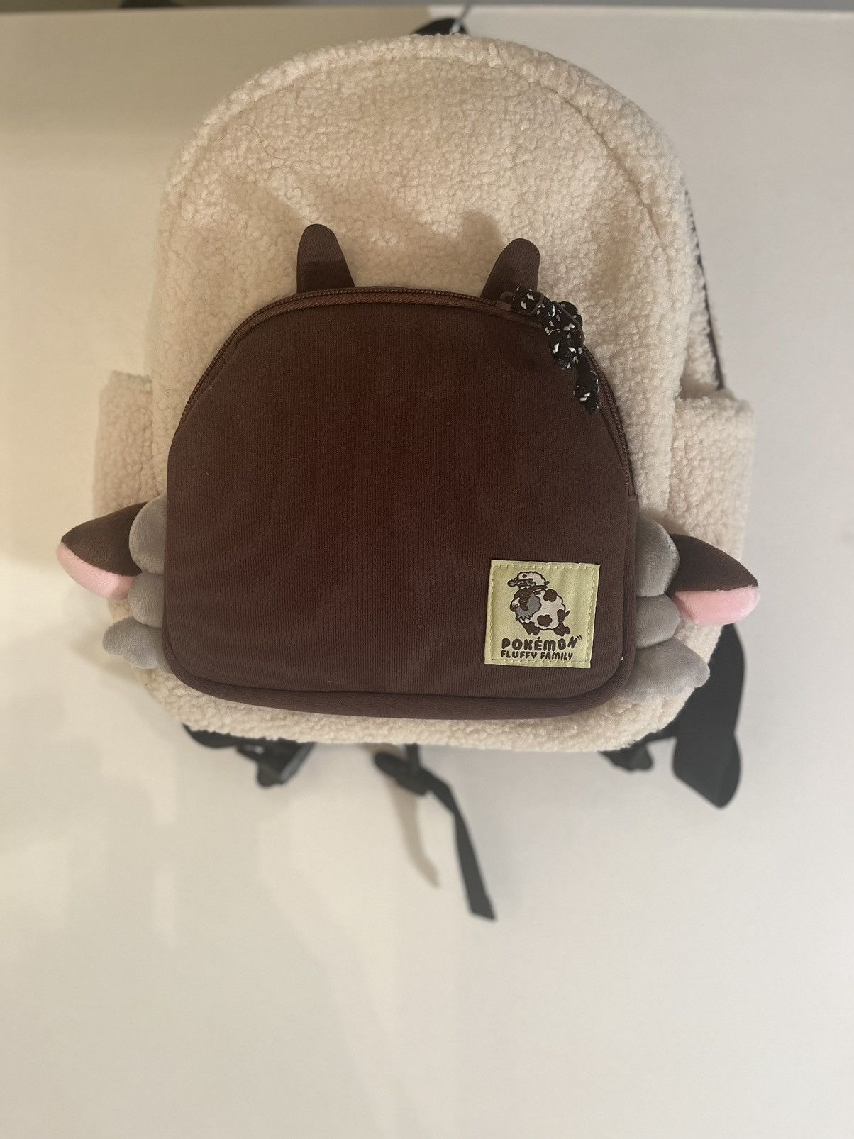 image of Pokemon Center Japan Fluffy Family Backpack Wooloo in White, Women's