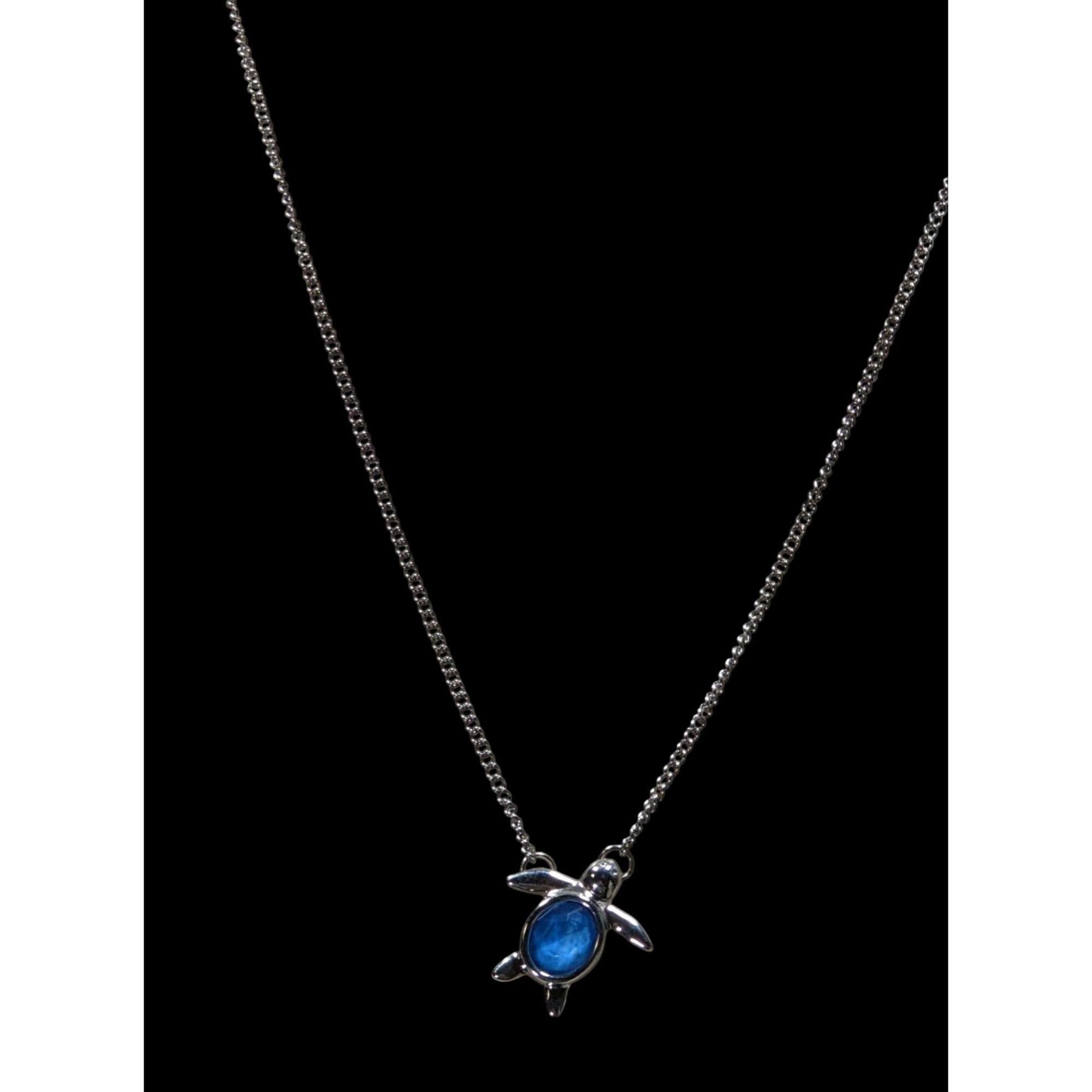 Other Beachy Mermaidcore Turtle Pendant Necklace With Blue Gemston Size ONE SIZE - 4 Thumbnail