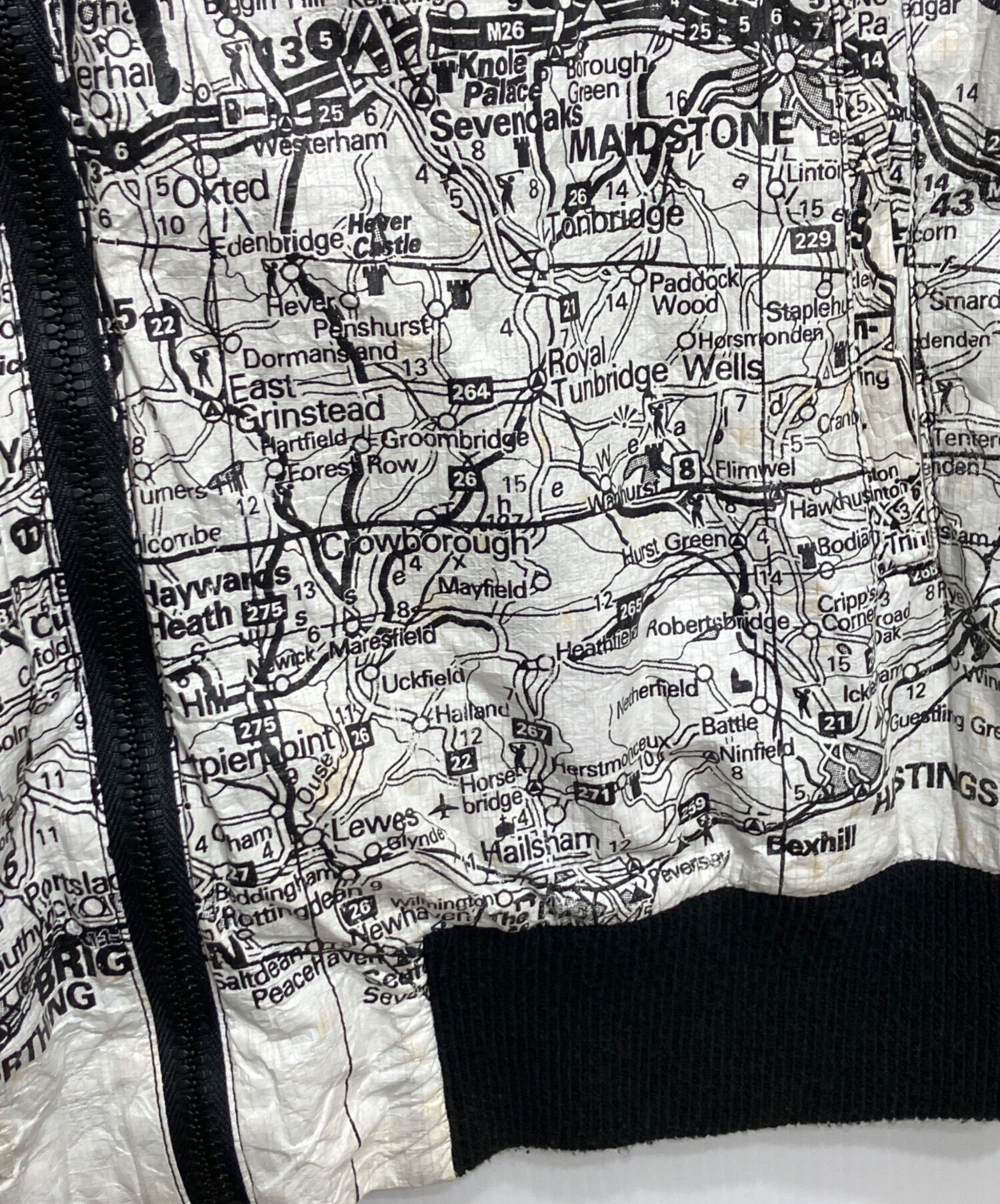 Number (N)ine NUMBER (N)INE Paper Map Full ZipvBlouson Jacket White 34 Size US L / EU 52-54 / 3 - 4 Thumbnail
