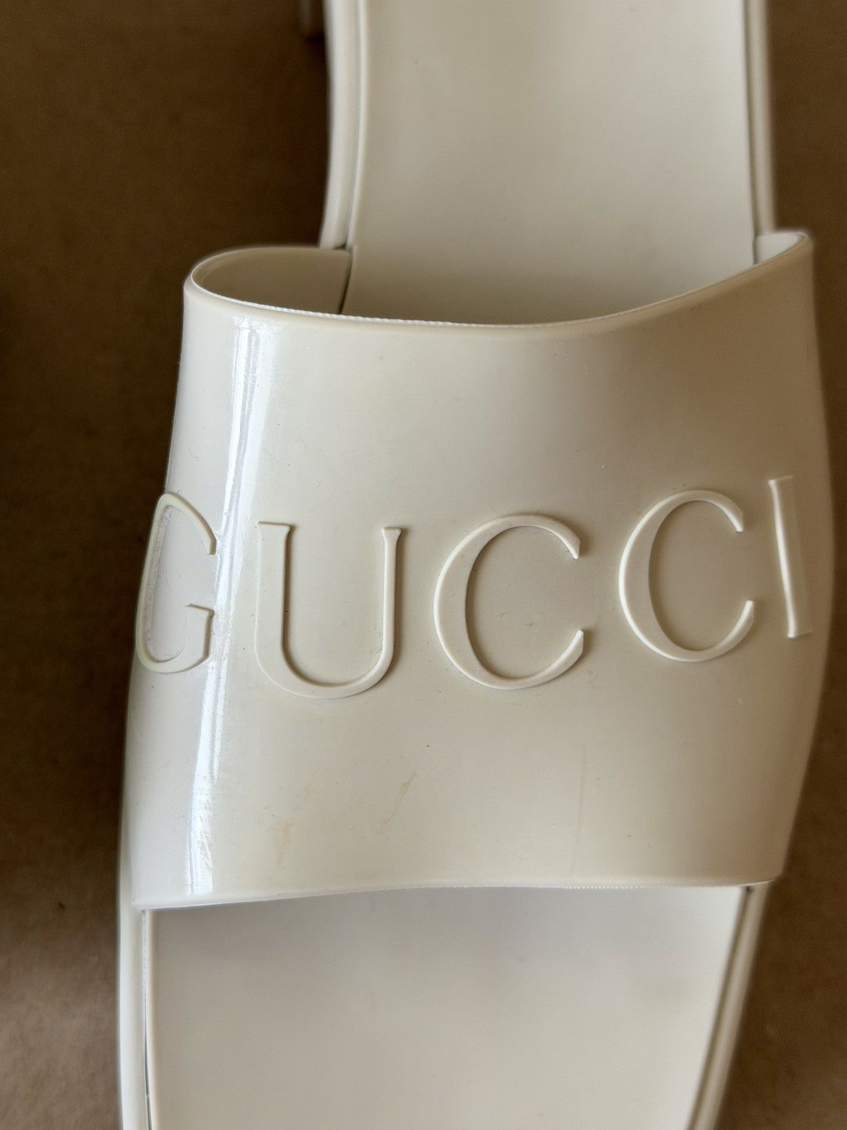 Gucci Gucci – Cream mule sandals with logo Size US 6 / IT 36 - 12 Thumbnail