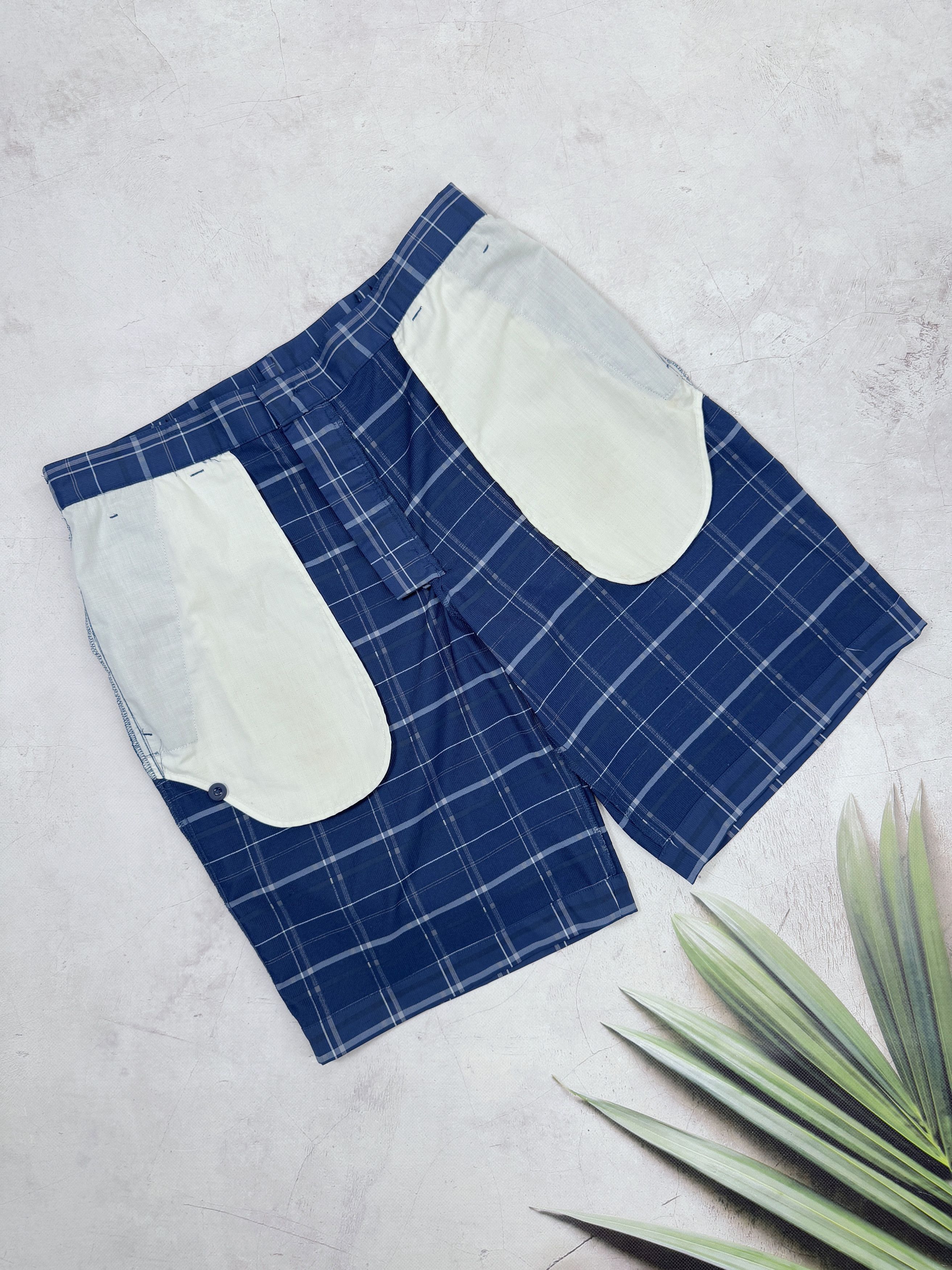 Nike × Vintage Nike Golf Shorts Swoosh Logo Navy Blue & Check Size US 34 / EU 50 - 13 Thumbnail