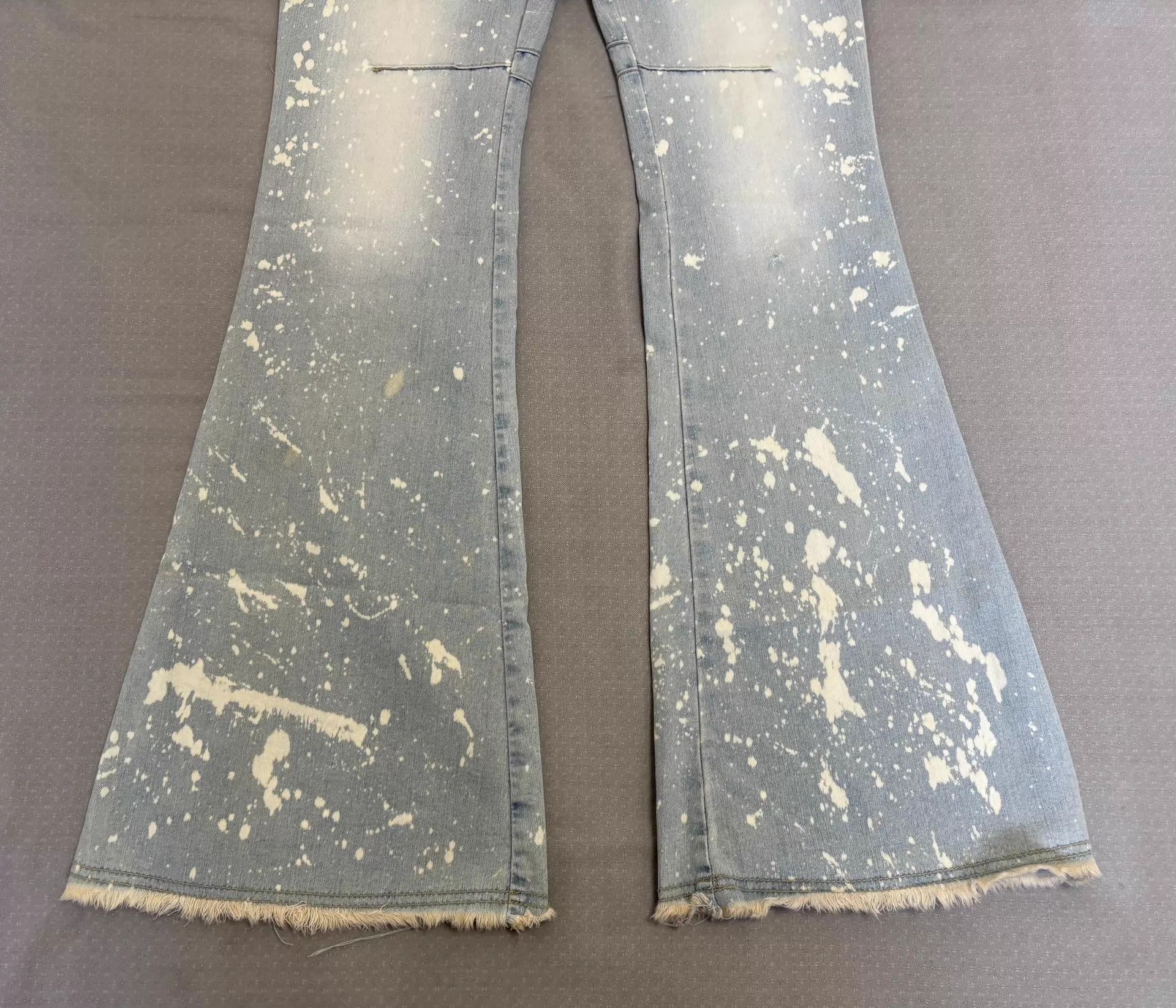 Other Vintage Japanese Denim Bellbottom Splatter Raw Hem Size 27" / US 4 / IT 40 - 3 Thumbnail