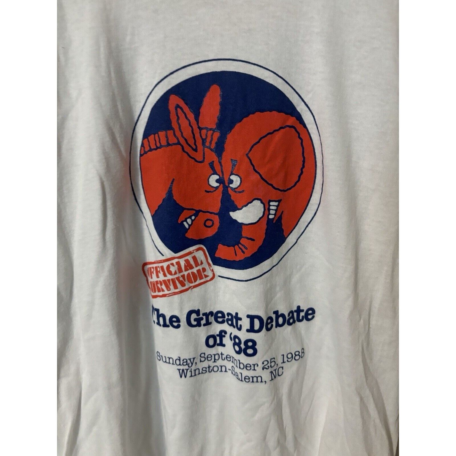 Other Vintage the great debate of 88 political T-shirt white Sz L Size US L / EU 52-54 / 3 - 2 Thumbnail