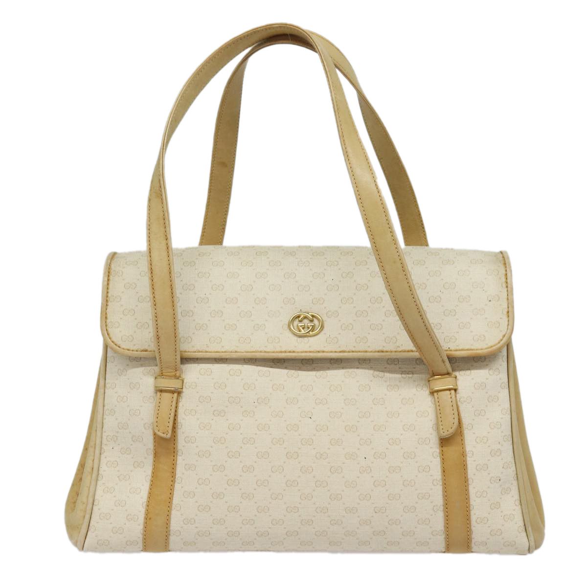 Gucci Gg Canvas White Leather Shoulder Bag (Pre-Owned) Size ONE SIZE - 1 Thumbnail