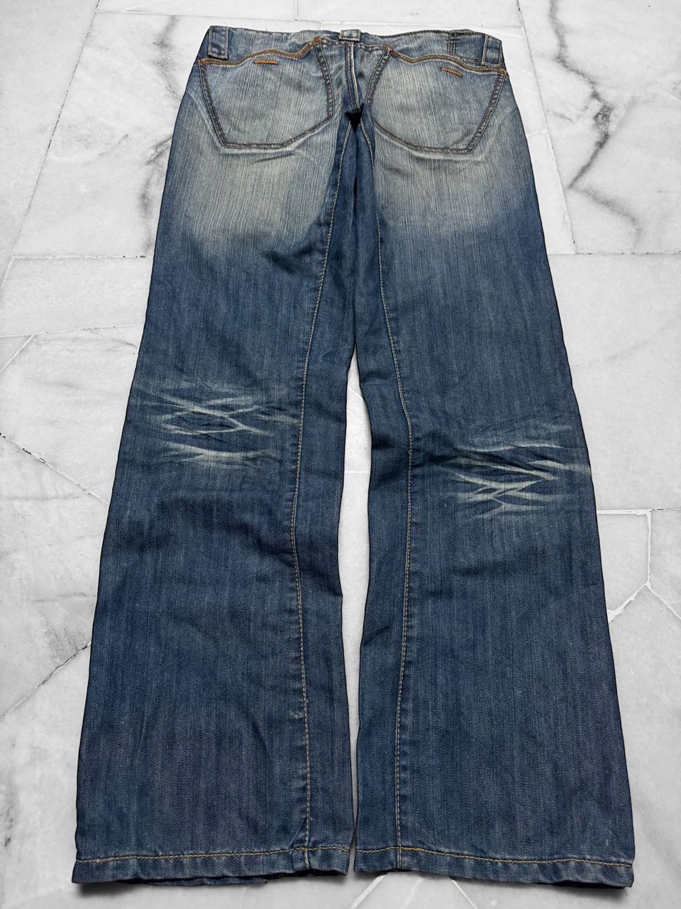 Tornado Mart Vintage 2000s Japanese Baggy Flare Whisker Jean . Size US 31 - 1 Thumbnail