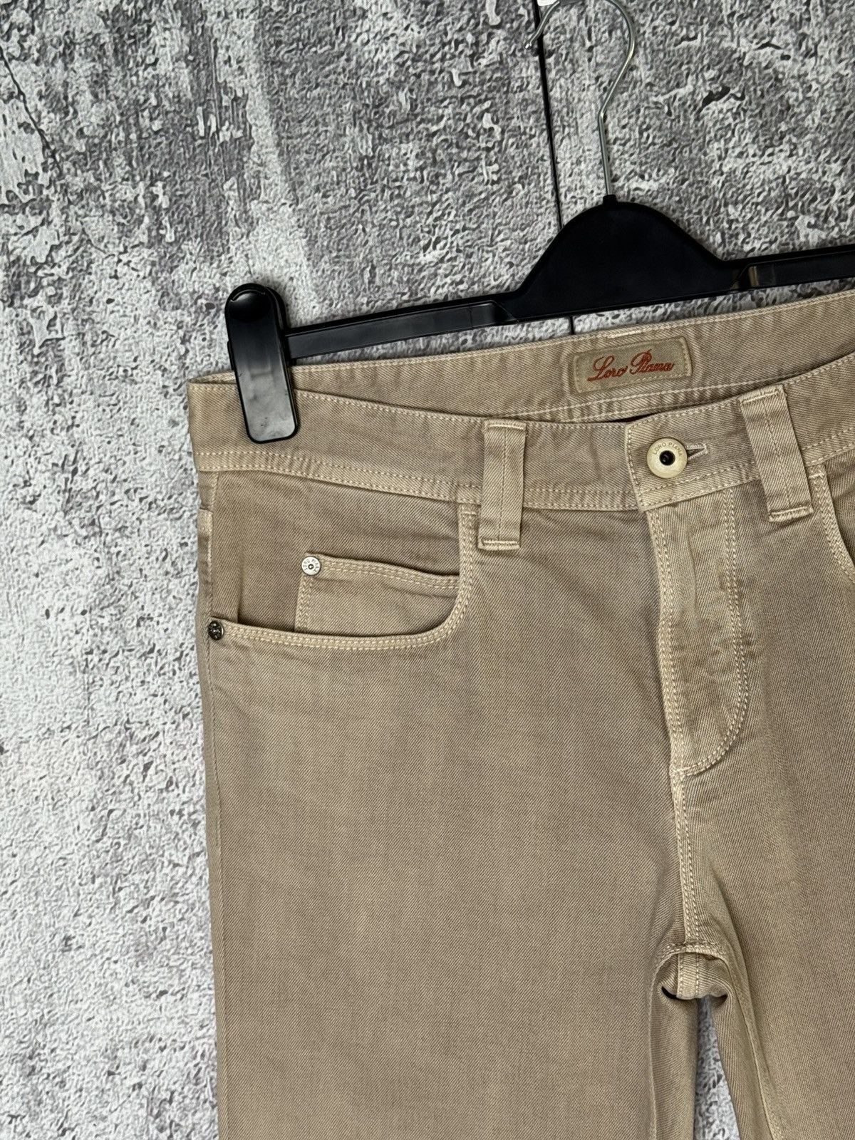Loro Piana Loro Piana Beige Denim Chino Pants Metal Logo FAE8342 Jeans Size US 31 - 4 Thumbnail