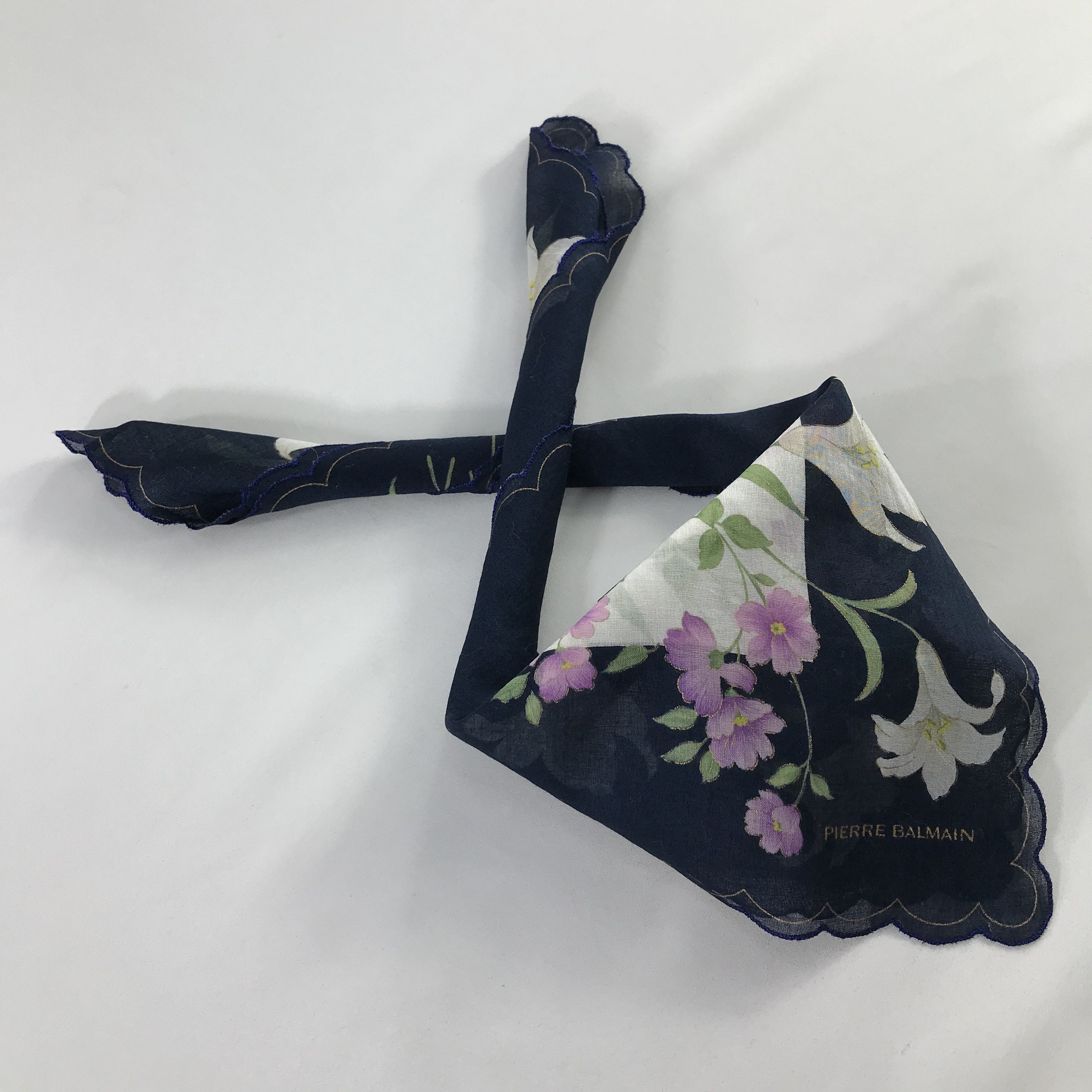 Pierre Balmain × Vintage Pierre Balmain Bandana / Handkerchief / Neckerchief - S590 Size ONE SIZE - 4 Thumbnail