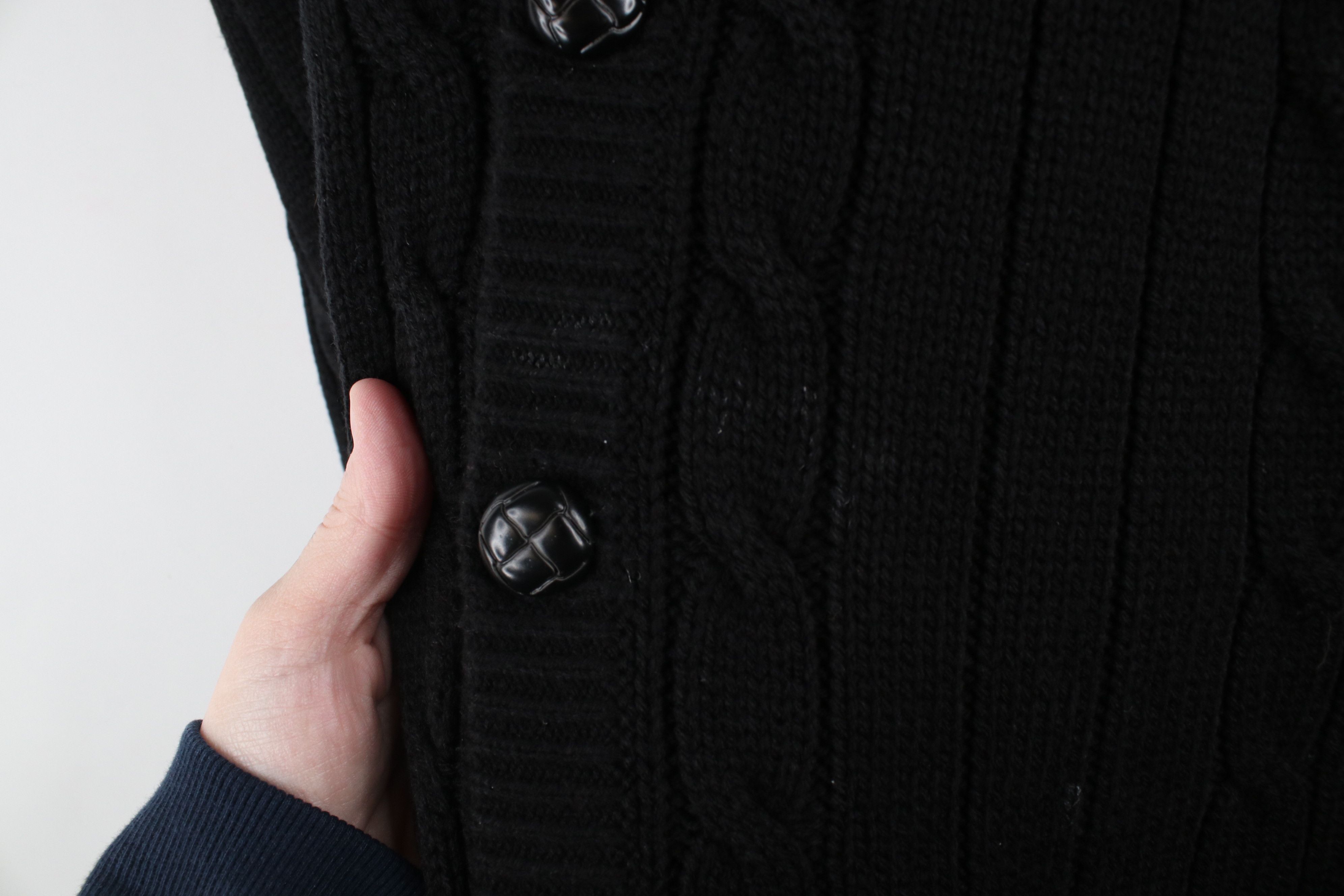 Vintage Vintage 90s Streetwear Cable Ribbed Knit Cardigan Sweater Size US L / EU 52-54 / 3 - 4 Thumbnail