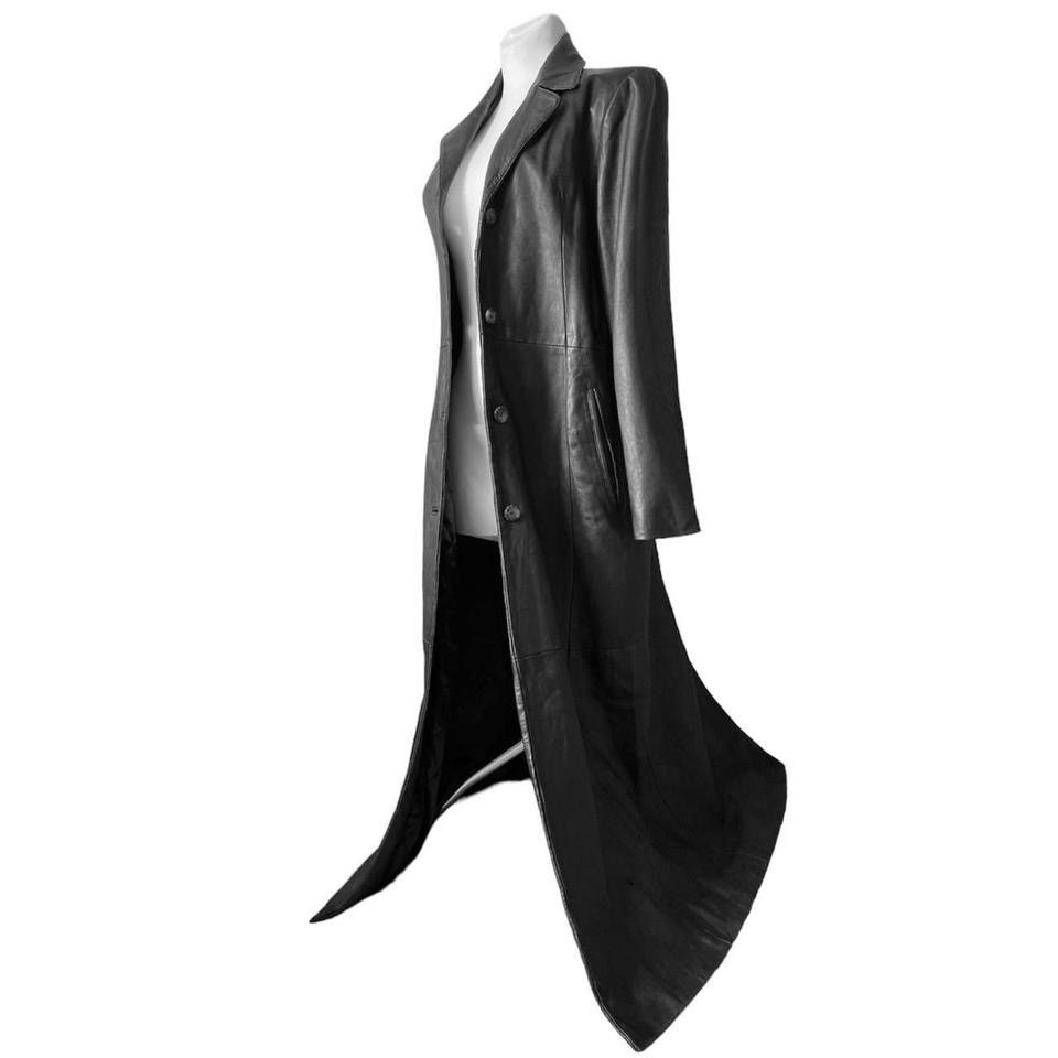 Vintage Super long Avant Garde Matrix leather maxi coat Size XL / US 12-14 / IT 48-50 - 2 Thumbnail