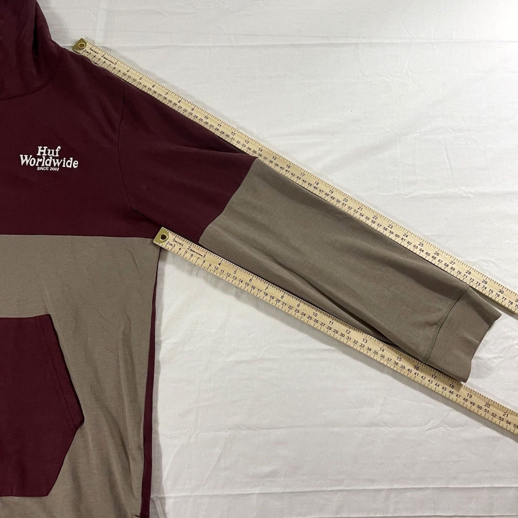 Huf HUF Hoodie T-Shirt Colorblock Multicolor Logo Embroidered Size US L / EU 52-54 / 3 - 7 Thumbnail