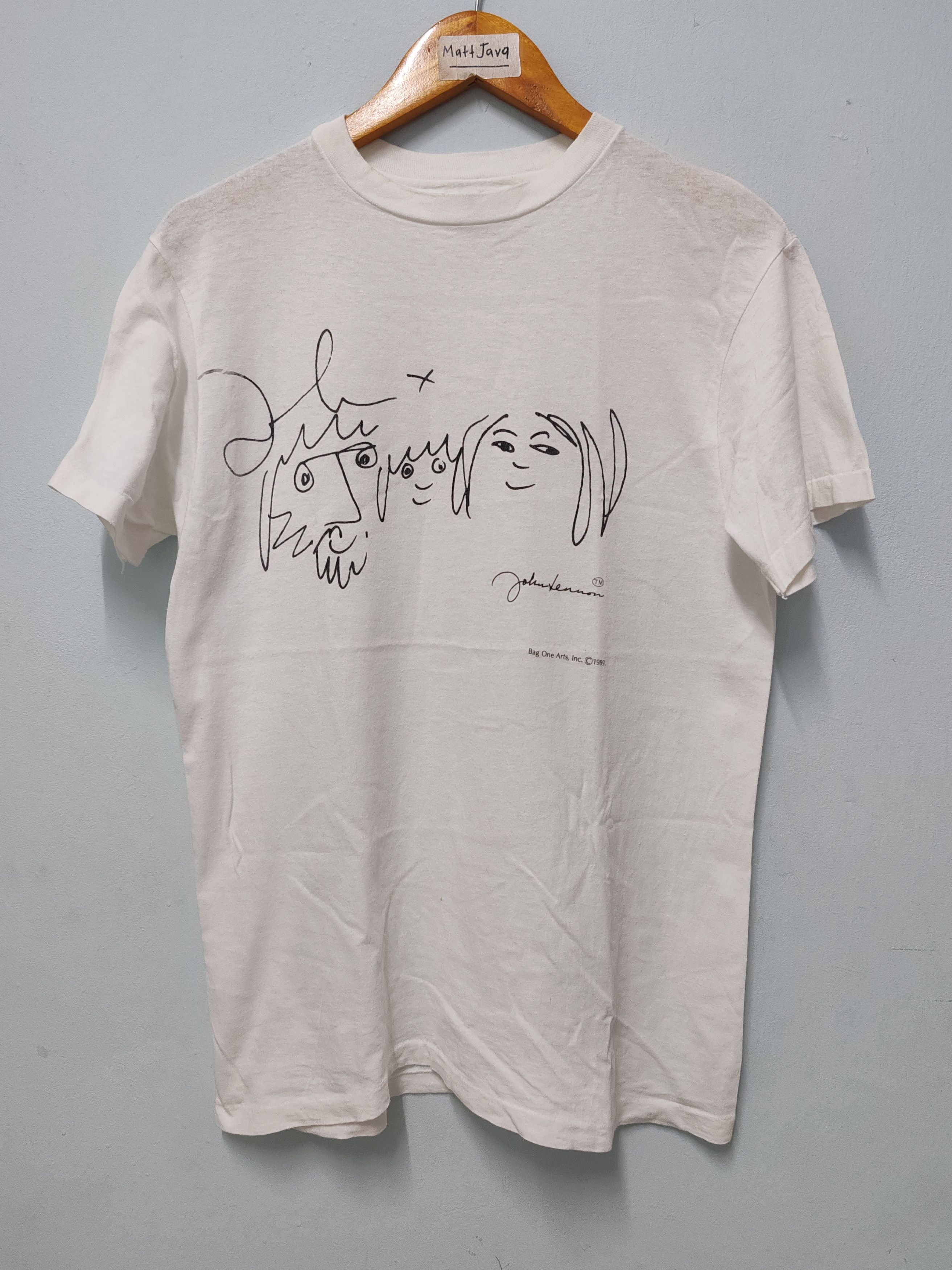 Band Tees Vintage John Lennon Artwork The Beatles 1989 Band Stitches Size US M / EU 48-50 / 2 - 2 Thumbnail