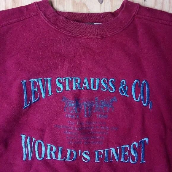 Levi's × Levi's Vintage Clothing × Vintage Vintage 90s Levi Strauss World's Finest Crewneck Sweatshirt Size L / US 10 / IT 46 - 1 Thumbnail
