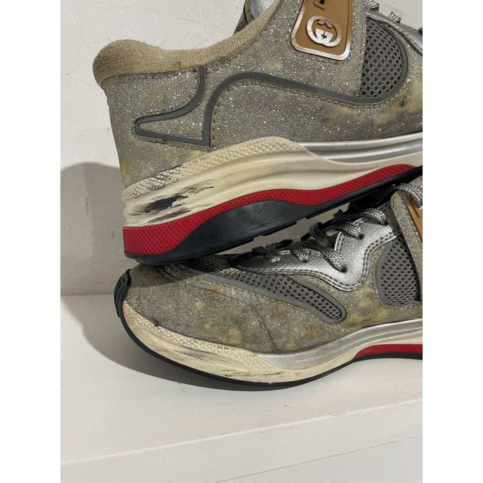 Gucci GUCCI ULTRAPACE SILVER SIZE 8 PREOWNED Size US 8 / EU 41 - 3 Thumbnail