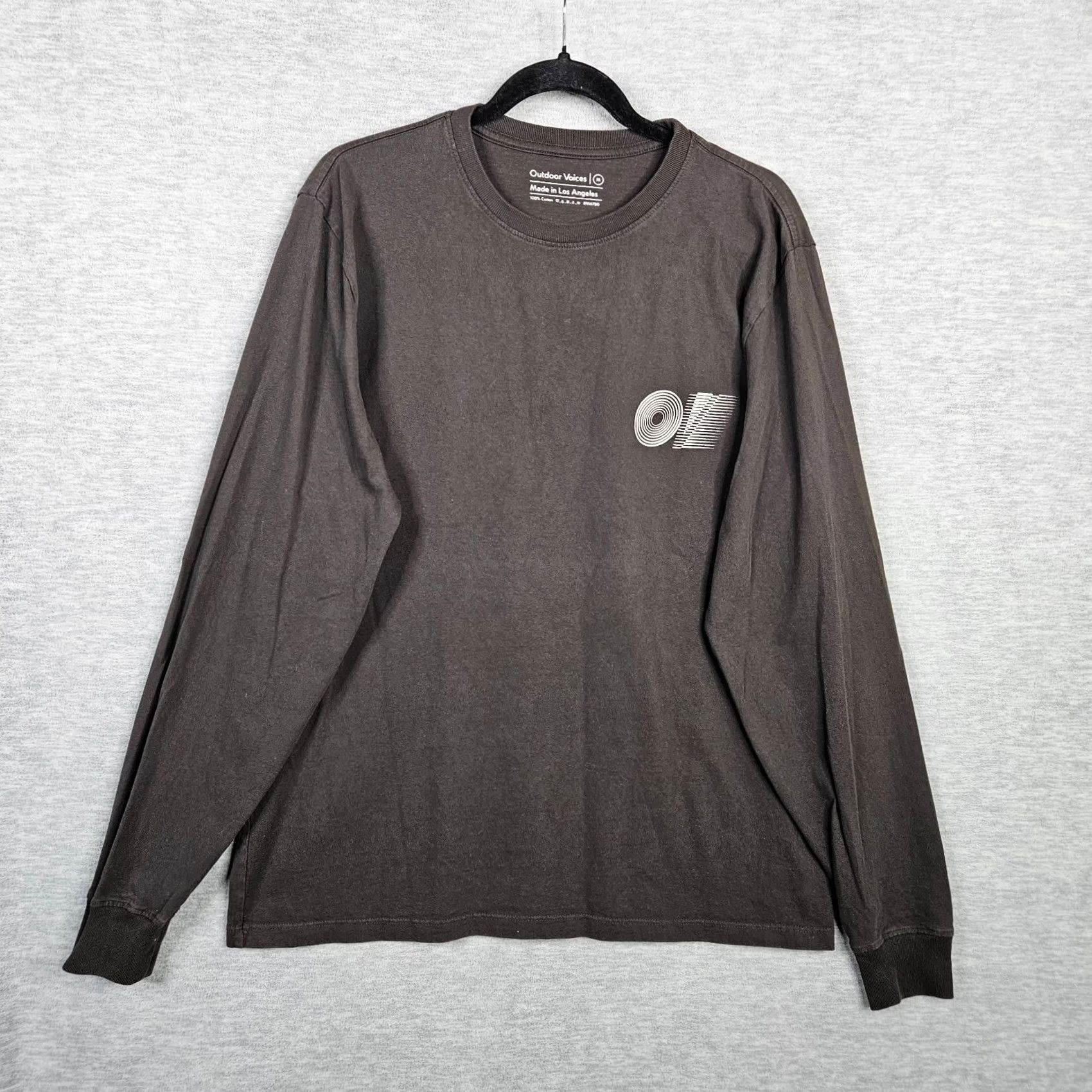 Outdoor Voices Outdoor Voices Men's Long Sleeve T-Shirt Dark Gray Cotton Jersey Crew Neck Size M Size US M / EU 48-50 / 2 - 2 Thumbnail