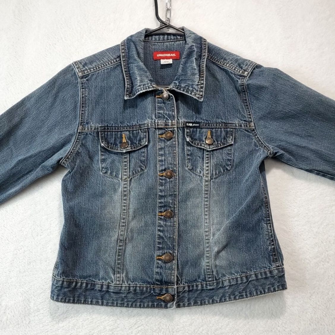 Vintage VINTAGE Union Bay Trucker Jacket Denim Blue M Women’s Mid-Length Button Logo Casual Retro Y2K 2000s Multiseason Mugged? Size 32" / US 10 / IT 46 - 3 Thumbnail